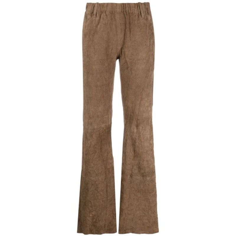 Zadig & Voltaire Zadig & Voltaire Flared Suede Trousers In Bronze Tan 40 L 10 Size 32" / US 10 / IT 46 - 1 Thumbnail