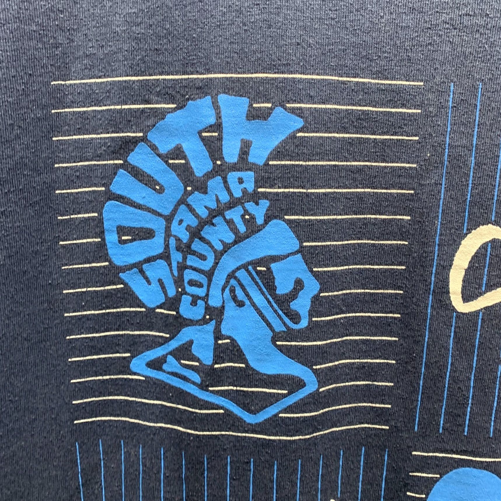 Fruit Of The Loom VINTAGE Fruit of the Loom Shirt Mens Large Blue Tama High Iowa Single Stitch T-Shirt Crew Neck Short Sleeve Cotton Classic school Mens Size US L / EU 52-54 / 3 - 3 Thumbnail
