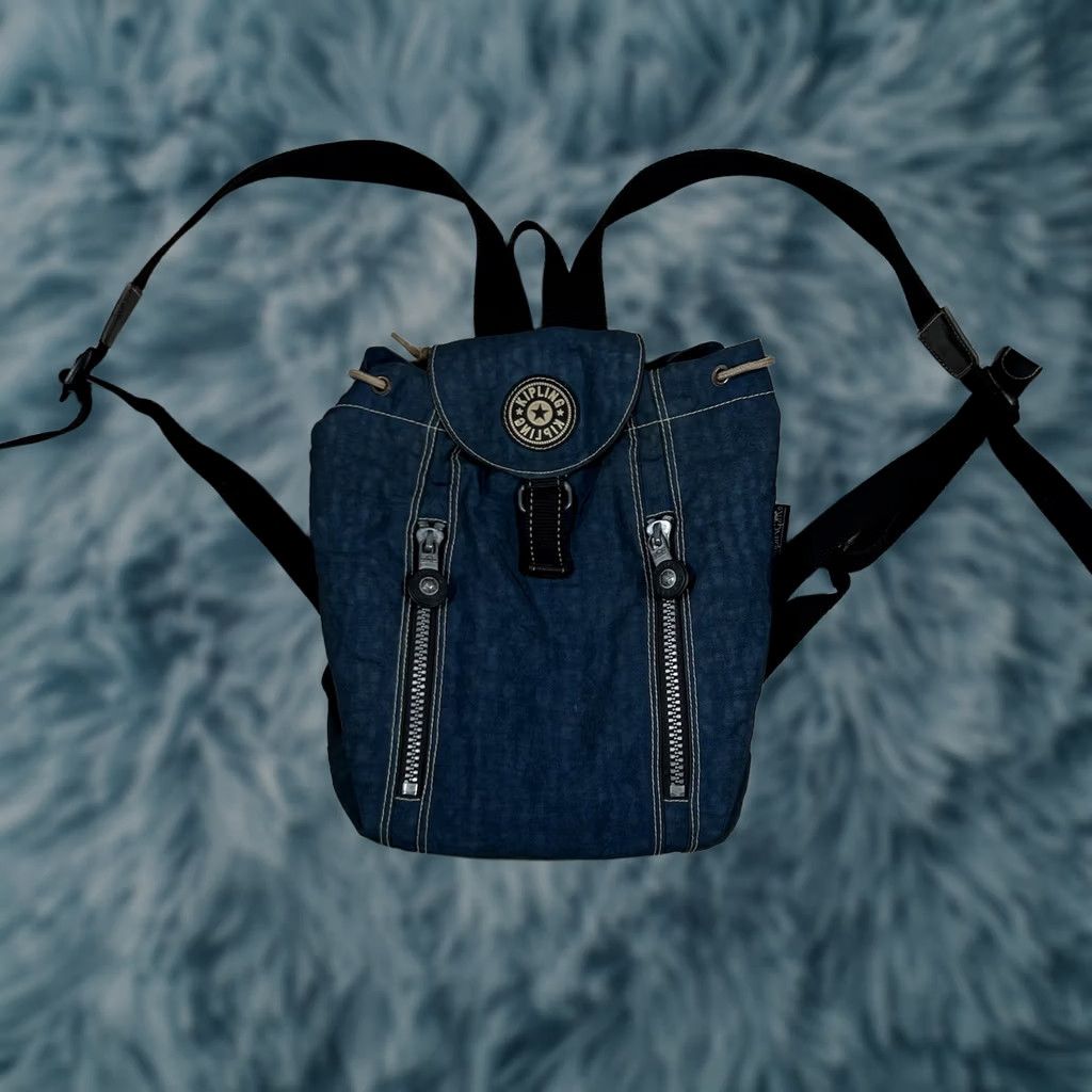 Vintage VINTAGE Kipling Backpack Drawstring Nylon Blue Women Size ONE SIZE - 1 Thumbnail