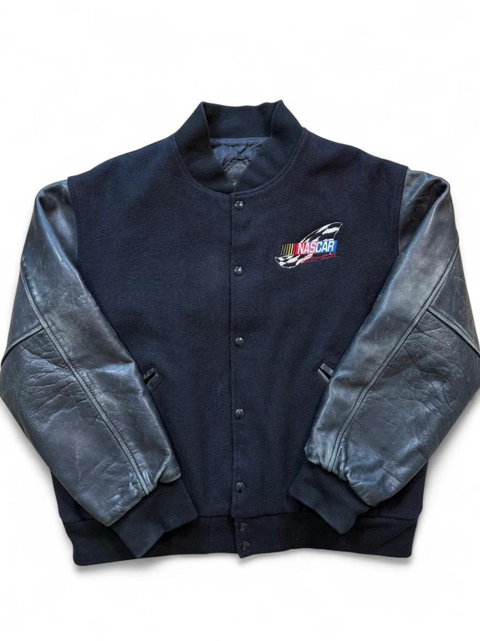 NASCAR Vintage NASCAR Racing Leather & Wool Varsity Jacket Size US L / EU 52-54 / 3 - 2 Thumbnail