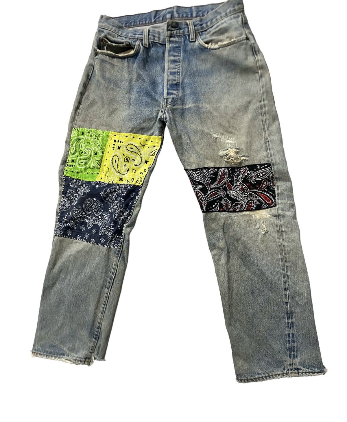 Levi's × Vintage Vintage Thrashed Distressed Custom Levis Selvedge Button 6 Size US 35 - 5 Thumbnail