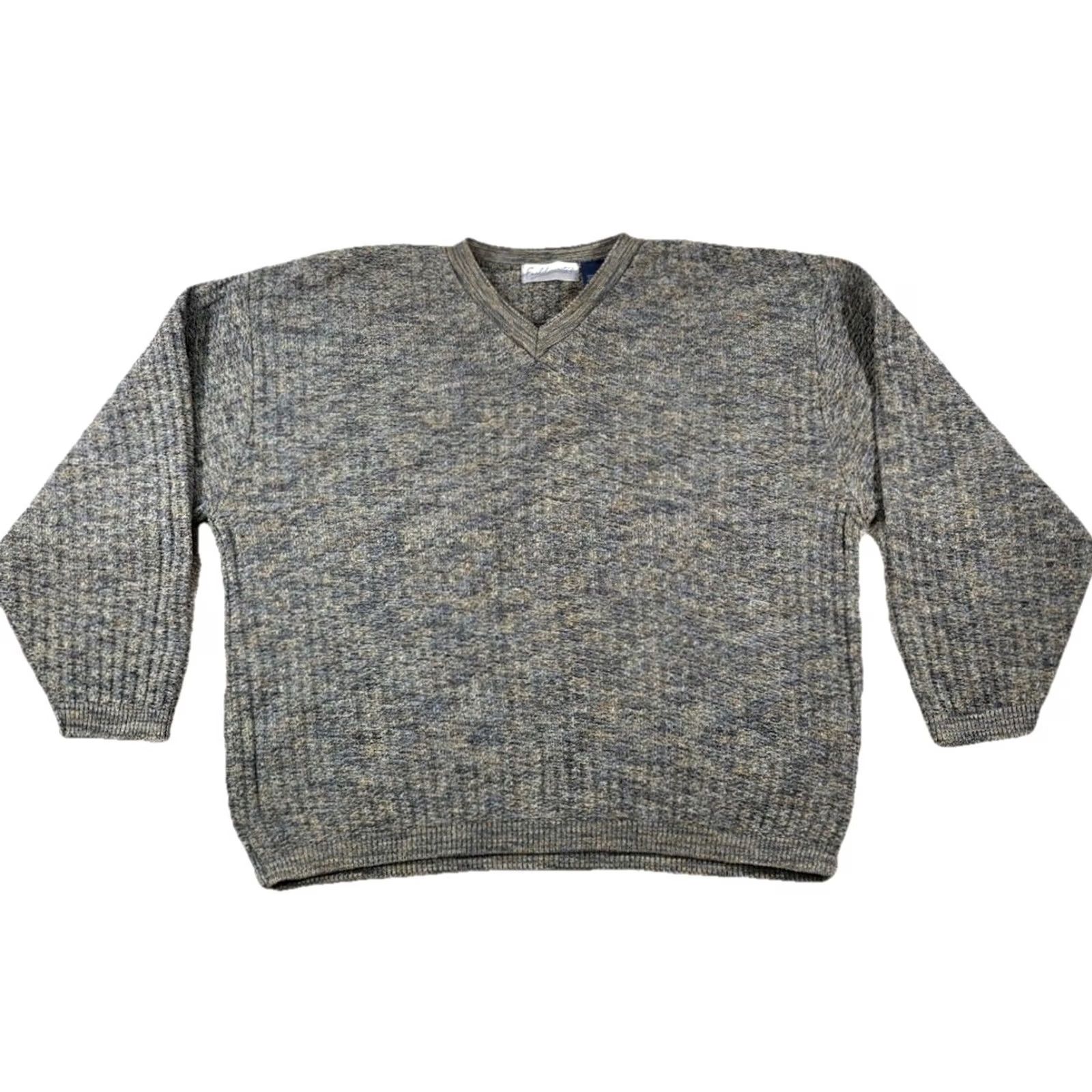 Vintage VINTAGE Fieldmaster V-Neck Sweater Men XL Brown / Green Grandpa Cotton Knit USA Vintage Size US XL / EU 56 / 4 - 2 Thumbnail