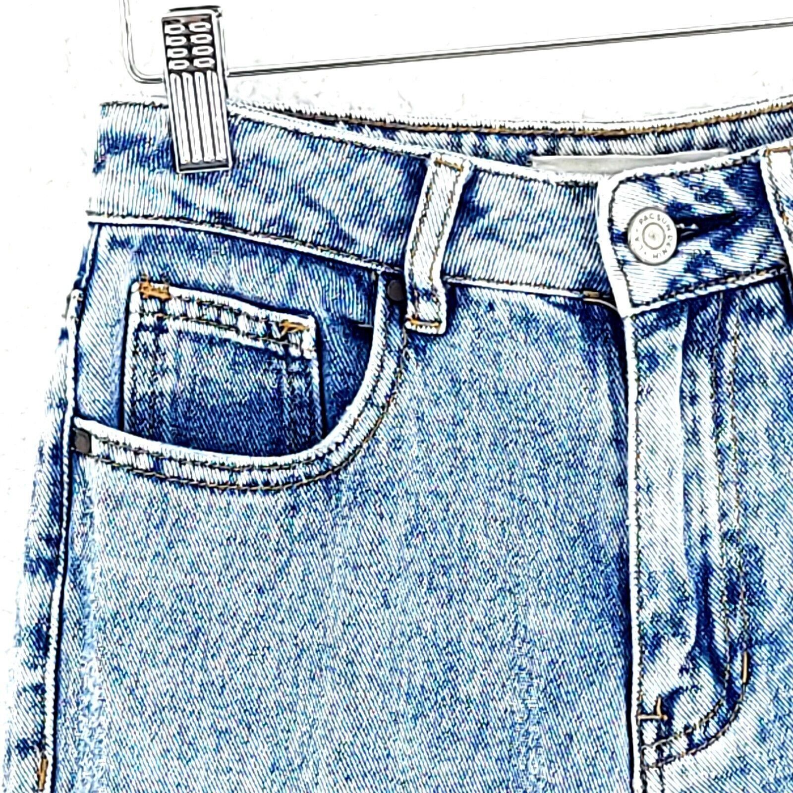 Pacsun PacSun Acid Wash Blue Denim Mom Jeans Distressed Size 23 Mid Size 25" / US 0 / IT 36 - 2 Thumbnail