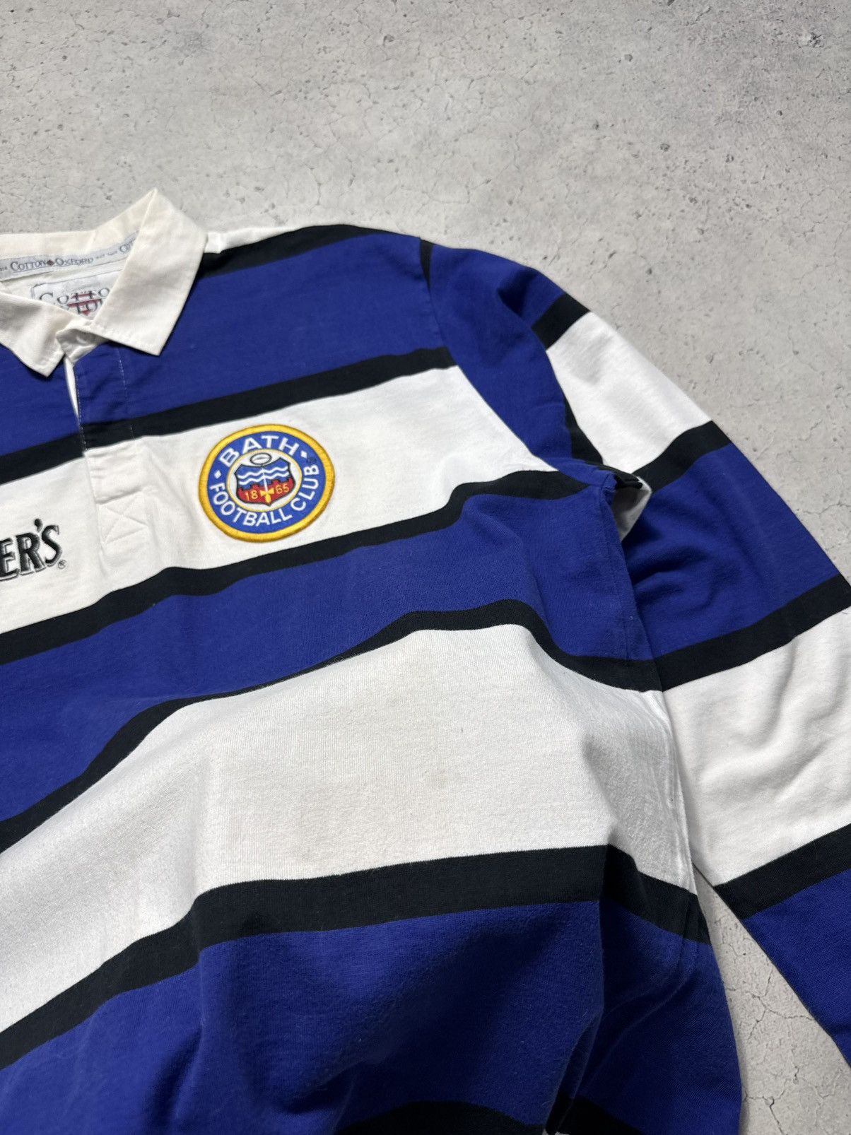 Vintage Cotton Oxford Bath 1994/1995 Rugby Sweatshirt Jersey Striped Size US XXL / EU 58 / 5 - 6 Thumbnail