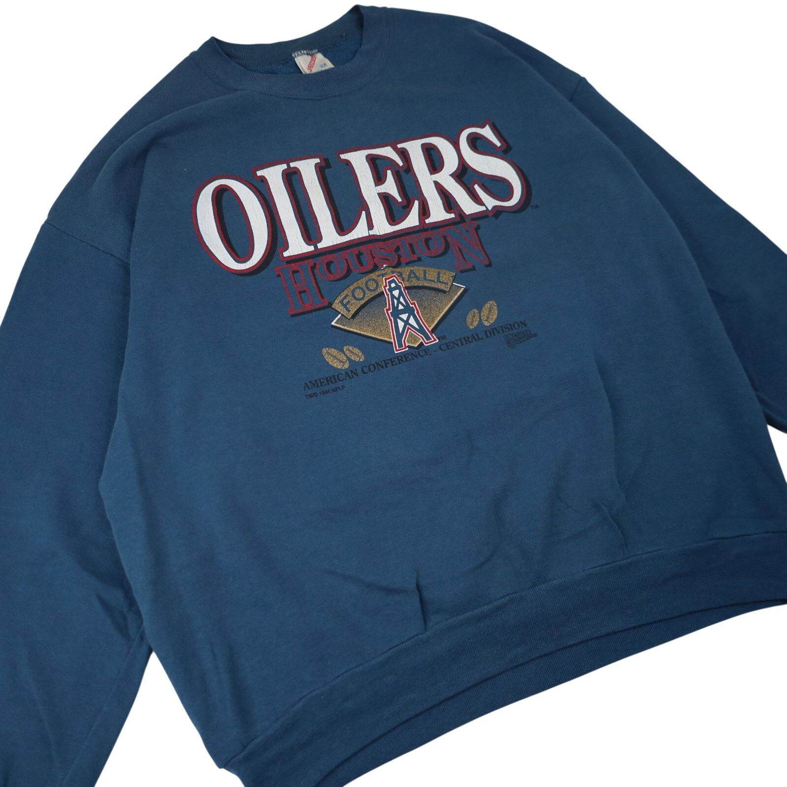 NFL × Vintage Vintage Houston Oilers Spellout Graphic Sweatshirt Size US XXL / EU 58 / 5 - 3 Thumbnail