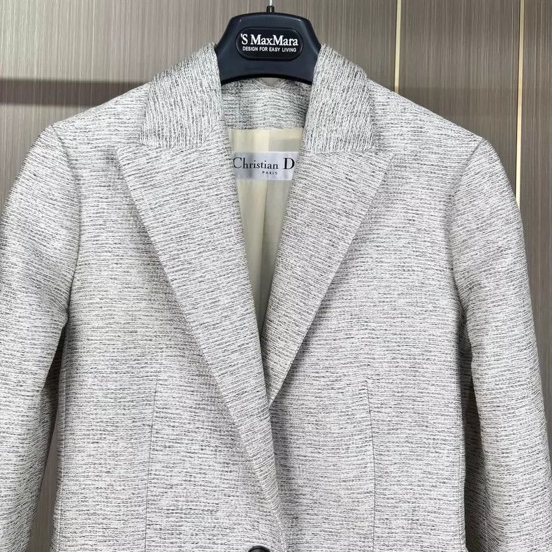 Dior Dior Dior Silver Gray Single-Breasted Wool Coat-2507 Size S / US 4 / IT 40 - 3 Thumbnail