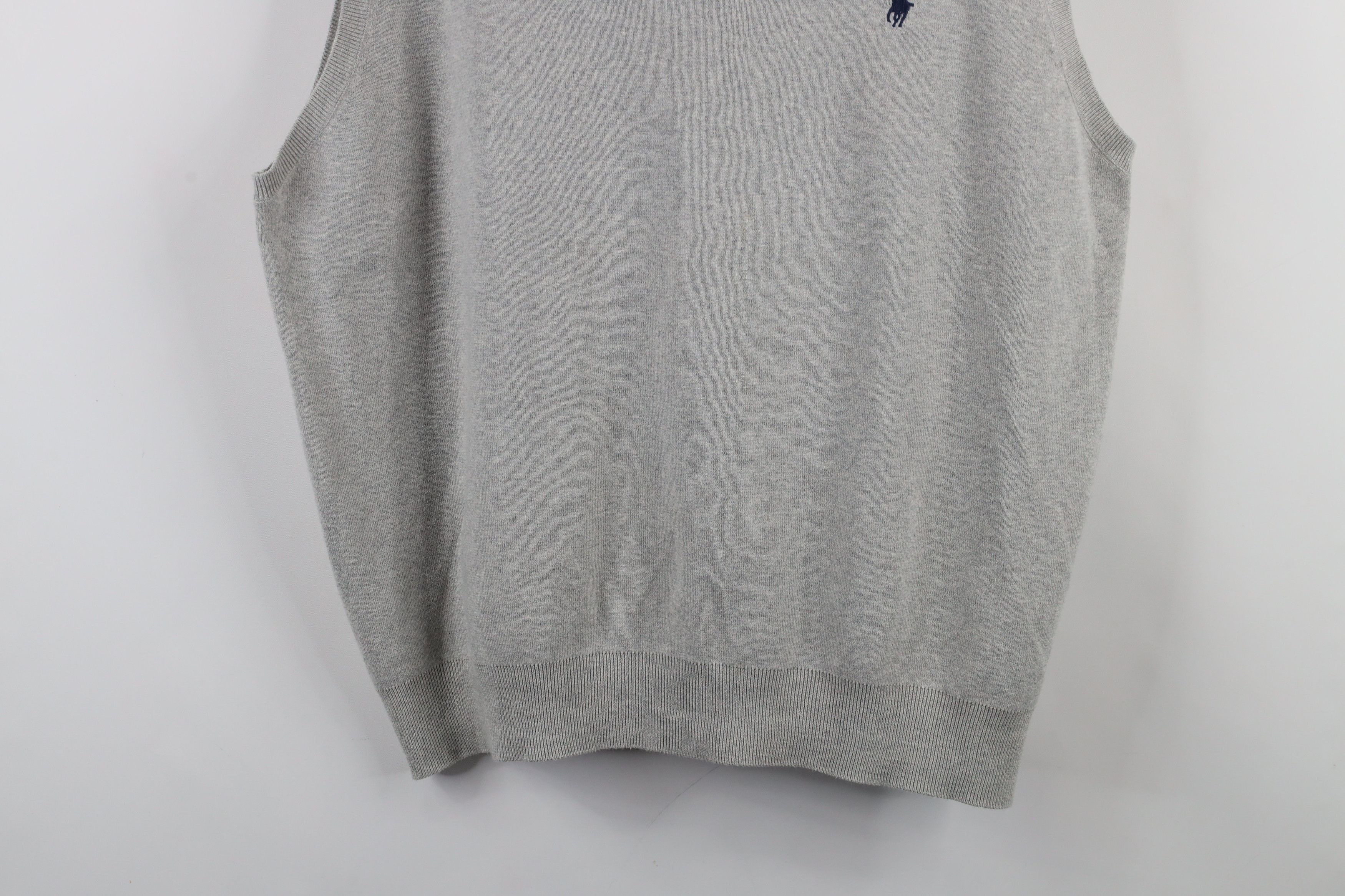 Ralph Lauren × Vintage Vintage Ralph Lauren Cotton Knit Sweater Vest Heather Gray Size US XXL / EU 58 / 5 - 3 Thumbnail