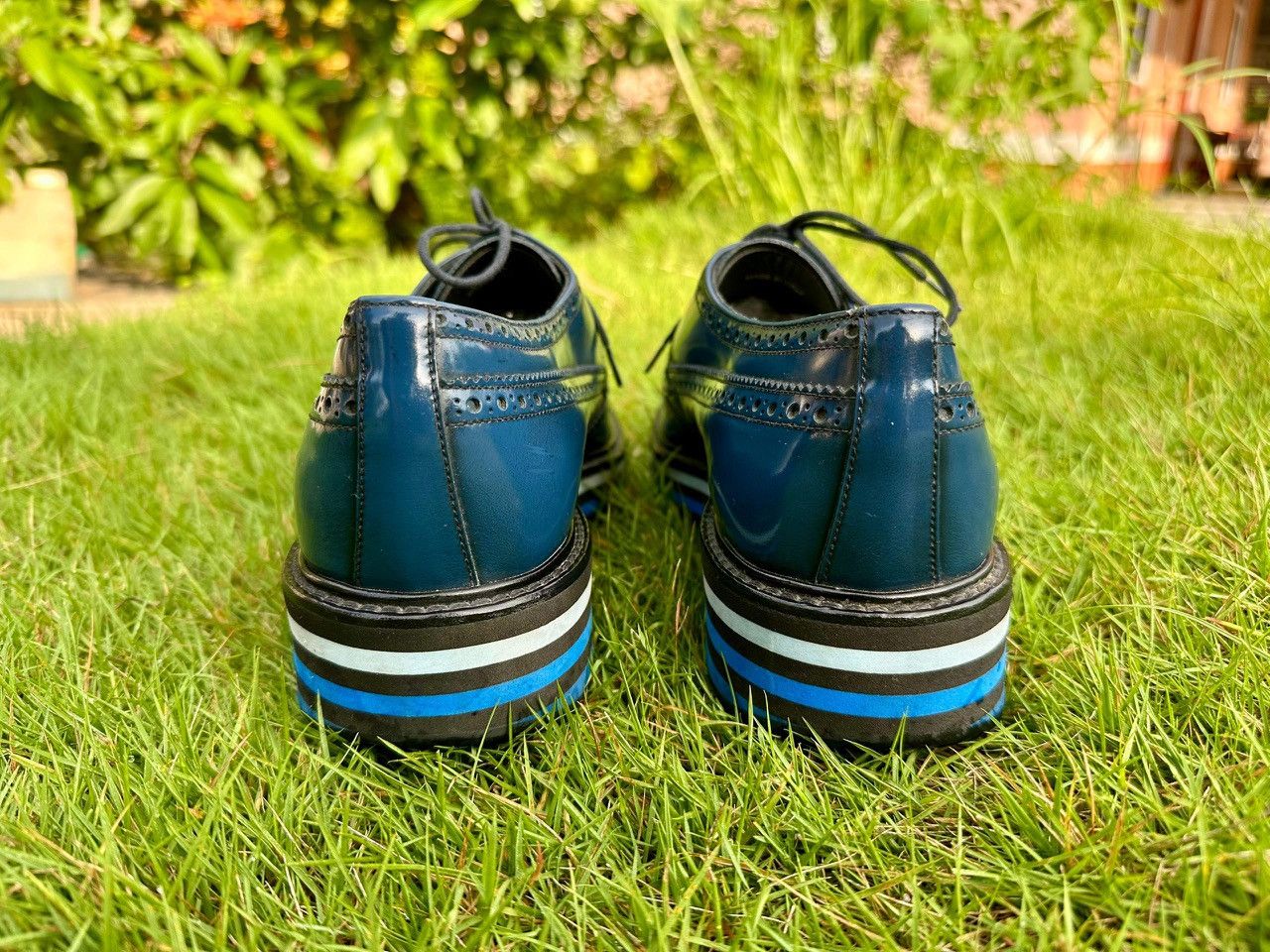 Prada Authentic Prada Brogue Wingtip Lace Up Platform Shoes Size US 6 / EU 39 - 6 Thumbnail