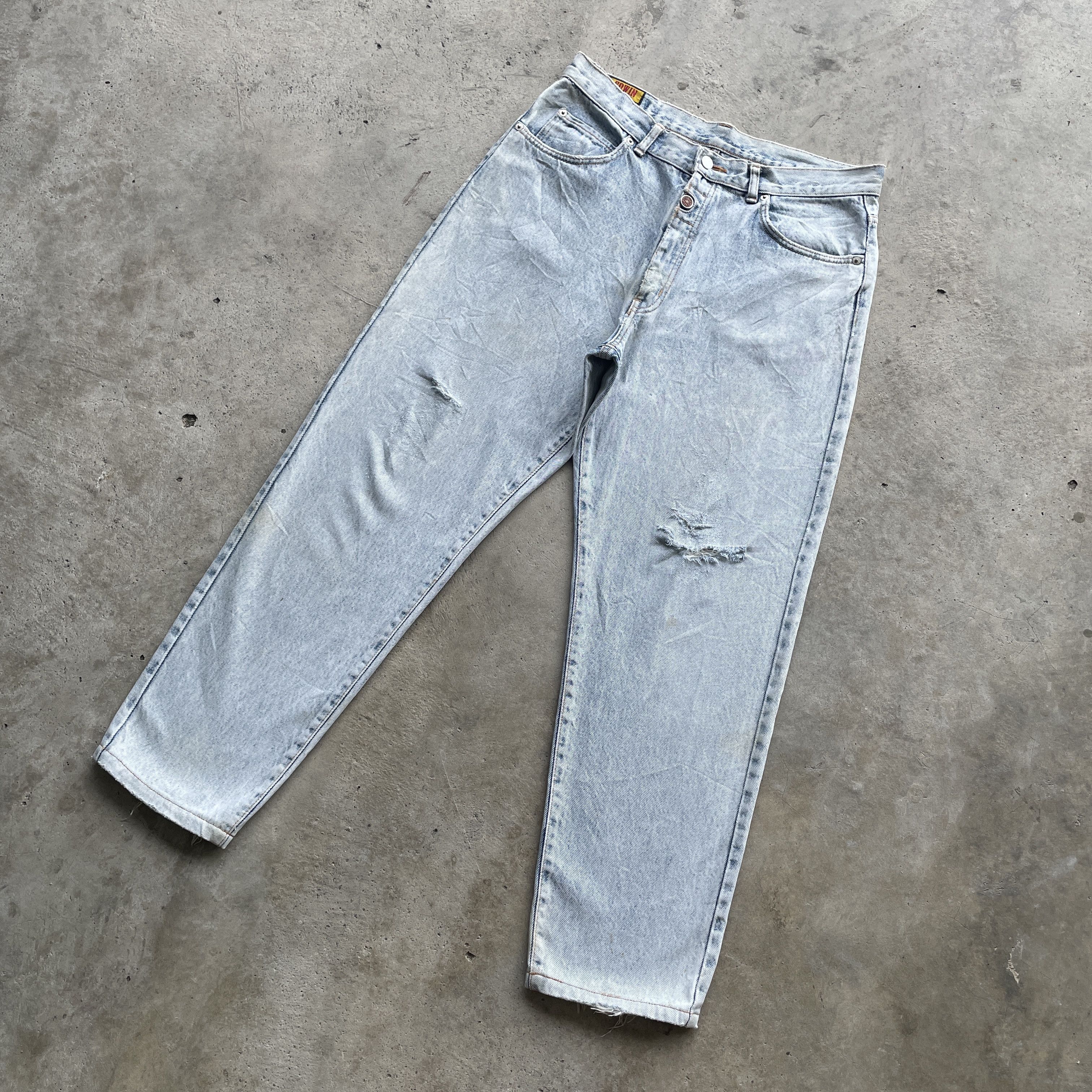Edwin VINTAGE EDWIN WASH JEANS FADED DENIM DISTRESSED PANTS W33 Size US 33 - 1 Thumbnail