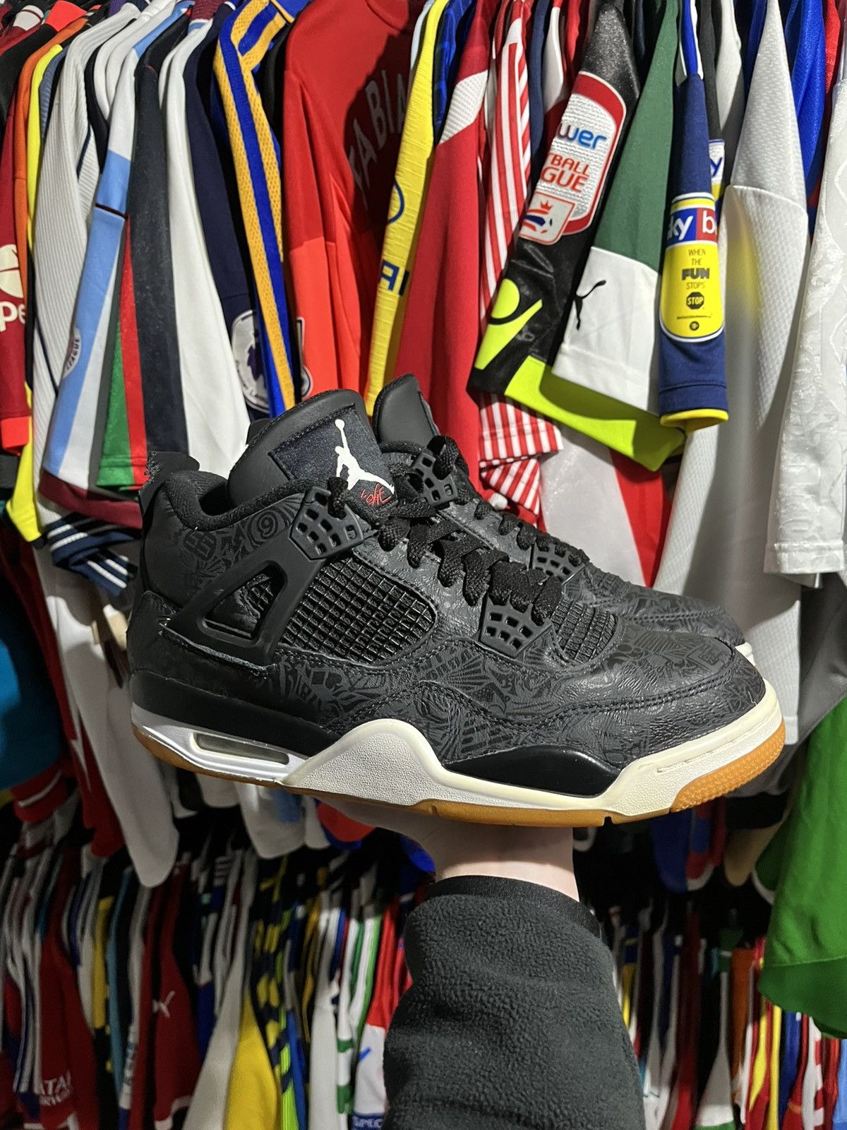 Jordan Brand × NBA Air Jordan 4 Retro SE Laser Black Gum 2018 Size US 10 / EU 43 - 1 Thumbnail