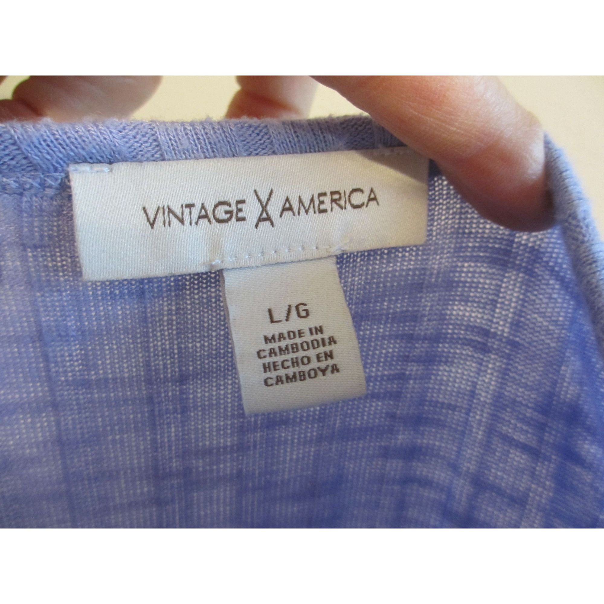 Other Vintage America Lavender Ribbed Short Sleeve Top Large Size L / US 10 / IT 46 - 5 Thumbnail