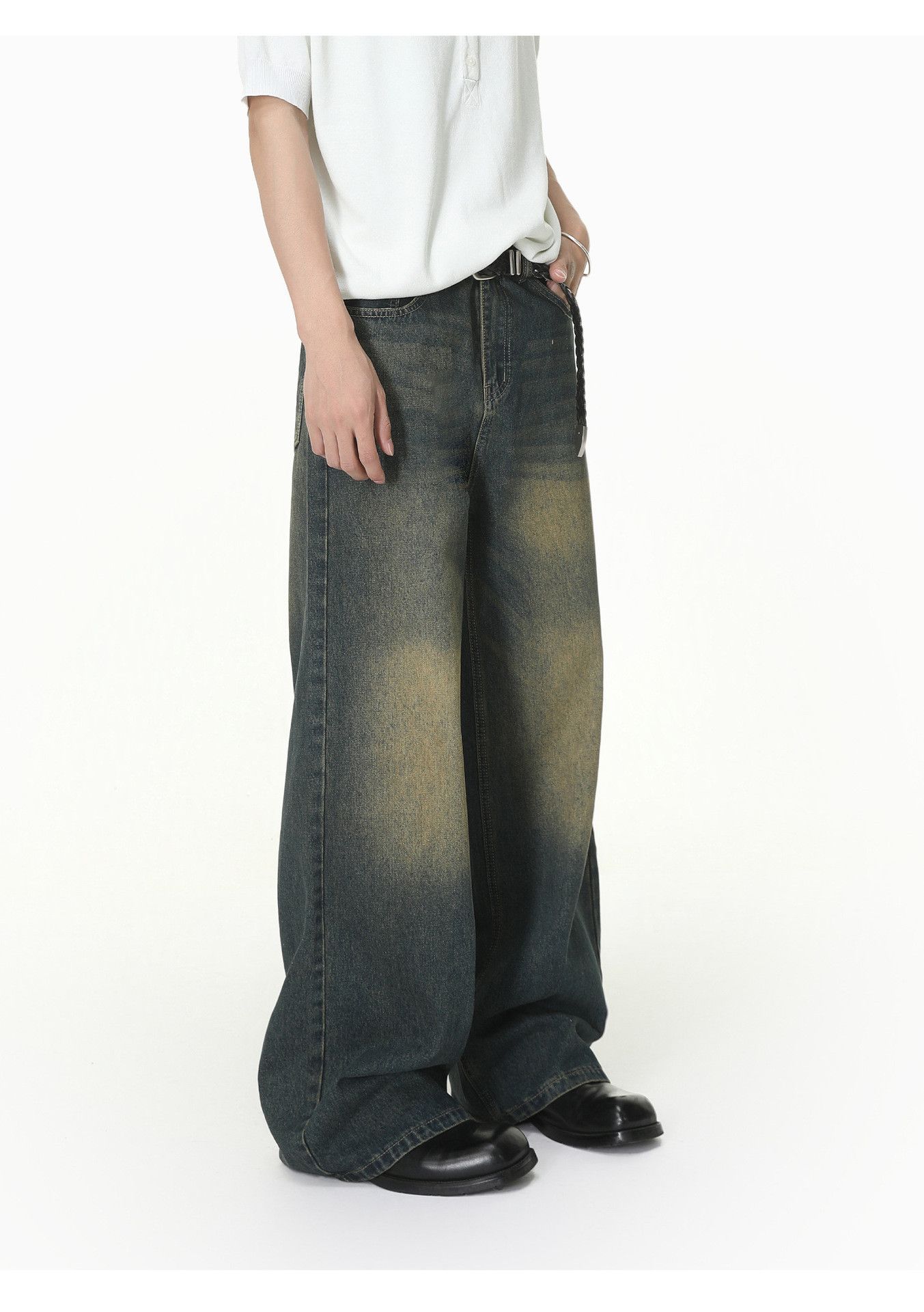 Vintage Men's Cleanfit Distressed Vintage Loose Straight-Leg Jeans Size US 32 / EU 48 - 2 Thumbnail