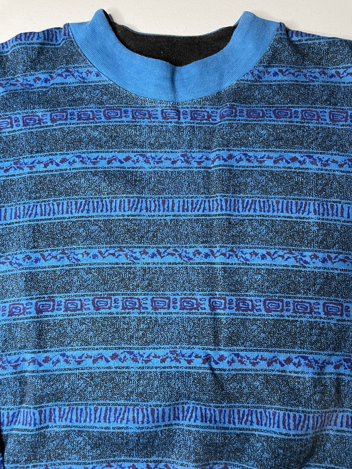 Vintage Vintage Shah Safari blue n purple pattern crewneck Size US L / EU 52-54 / 3 - 2 Thumbnail