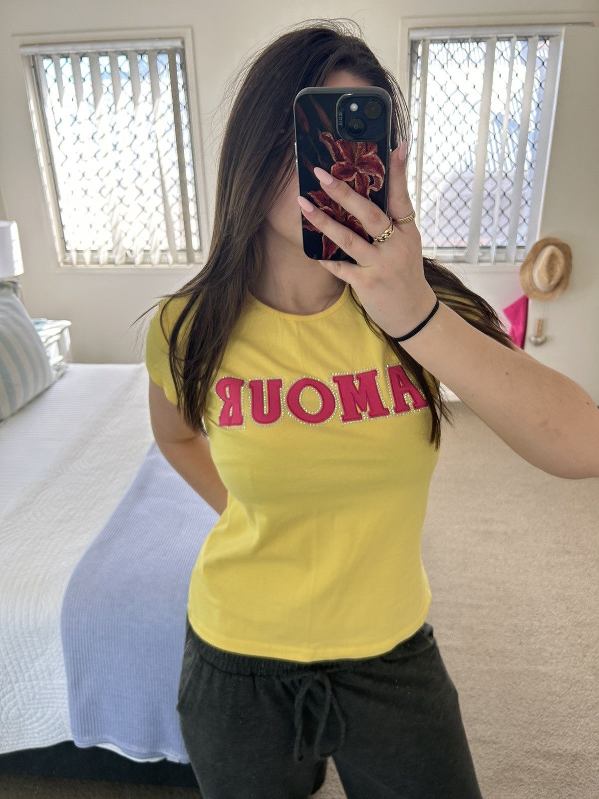 Other 00’s Yellow Rhine Stoned T-Shirt Size M / US 6-8 / IT 42-44 - 3 Thumbnail