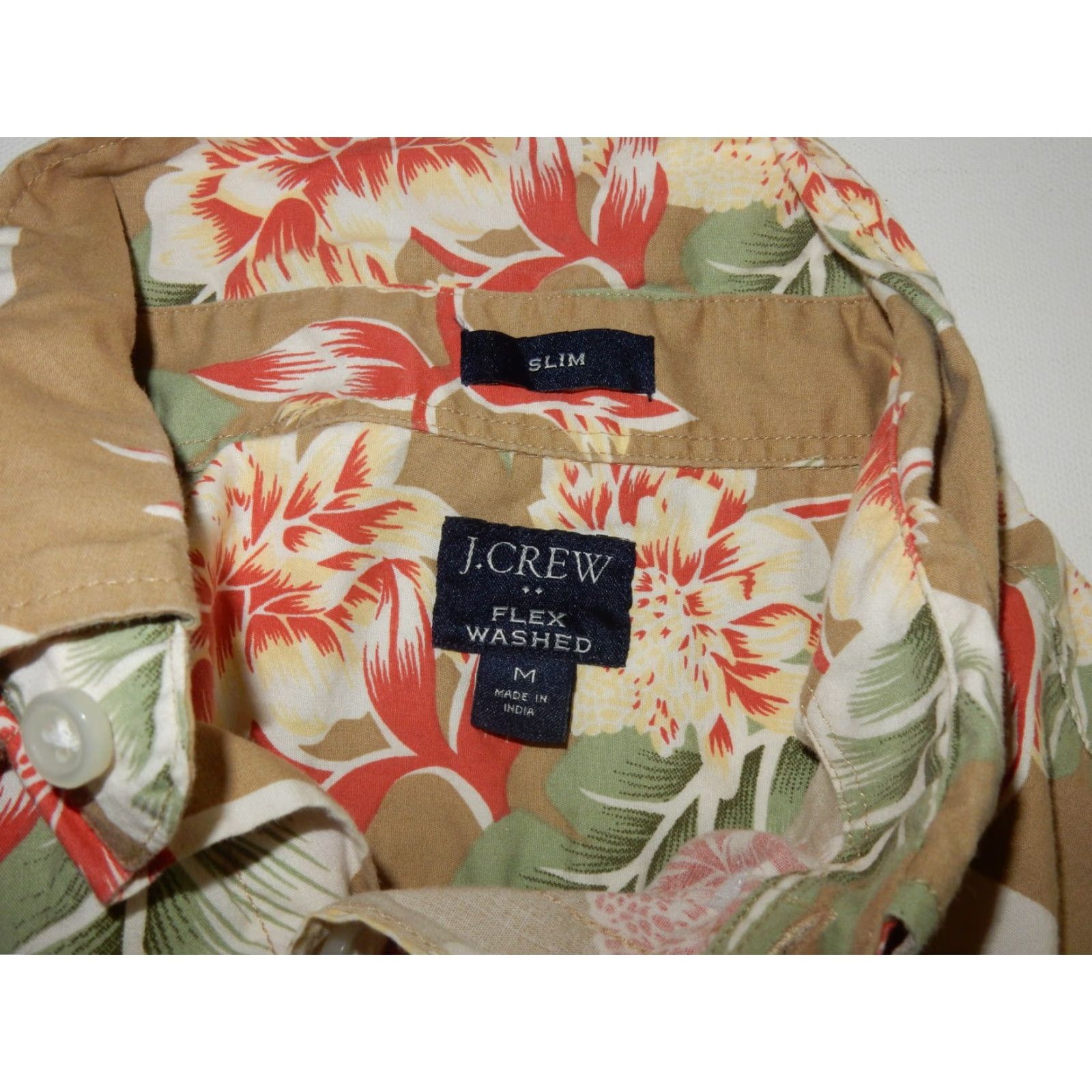 J.Crew J.CREW Floral Button-Up Shirt Brown Men's Short Sleeve Size M Slim Flex Size US M / EU 48-50 / 2 - 3 Thumbnail