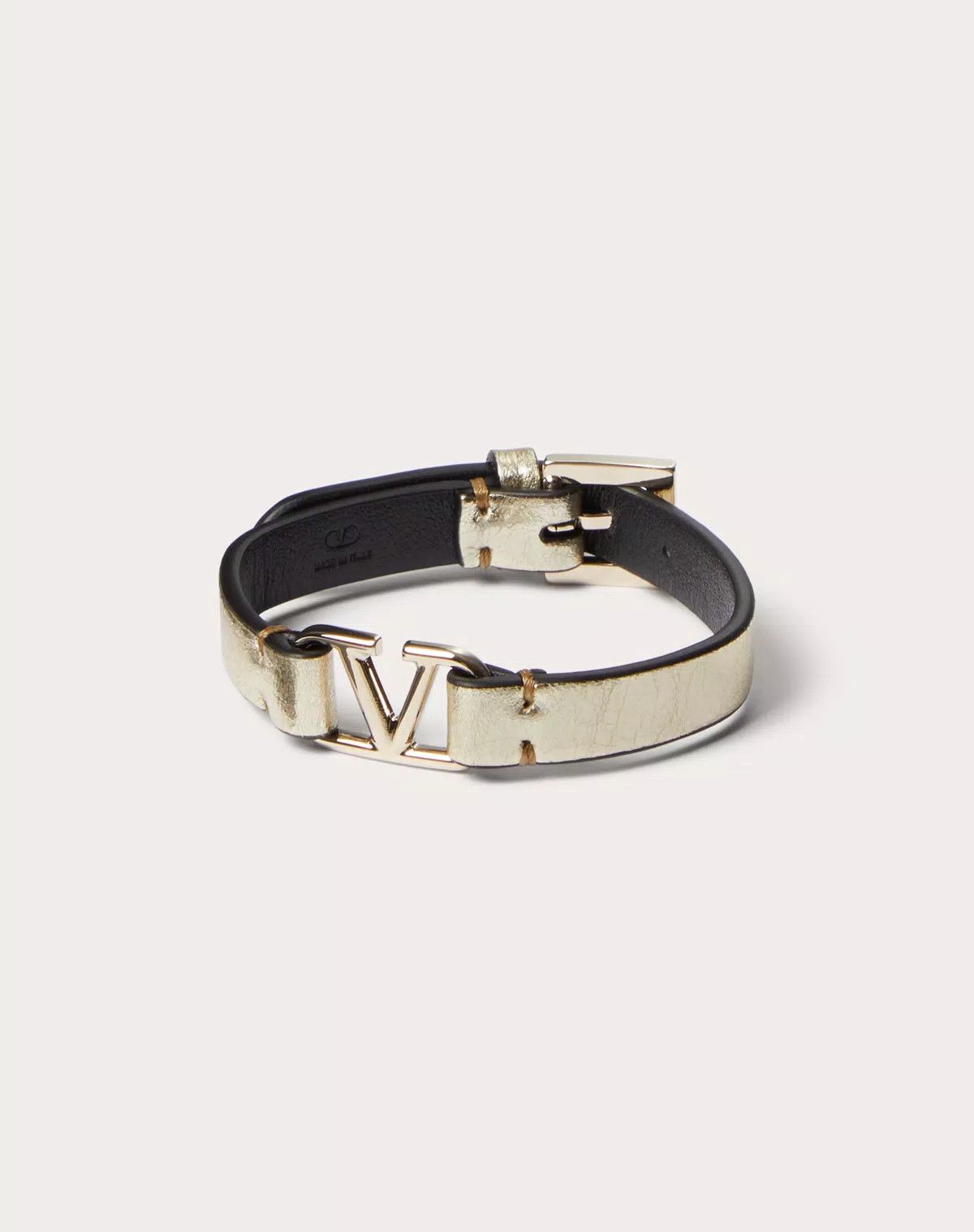 Valentino oc11z0725 Size:OS/ Calfskin Leather Bracelet in Silver Size ONE SIZE - 3 Thumbnail