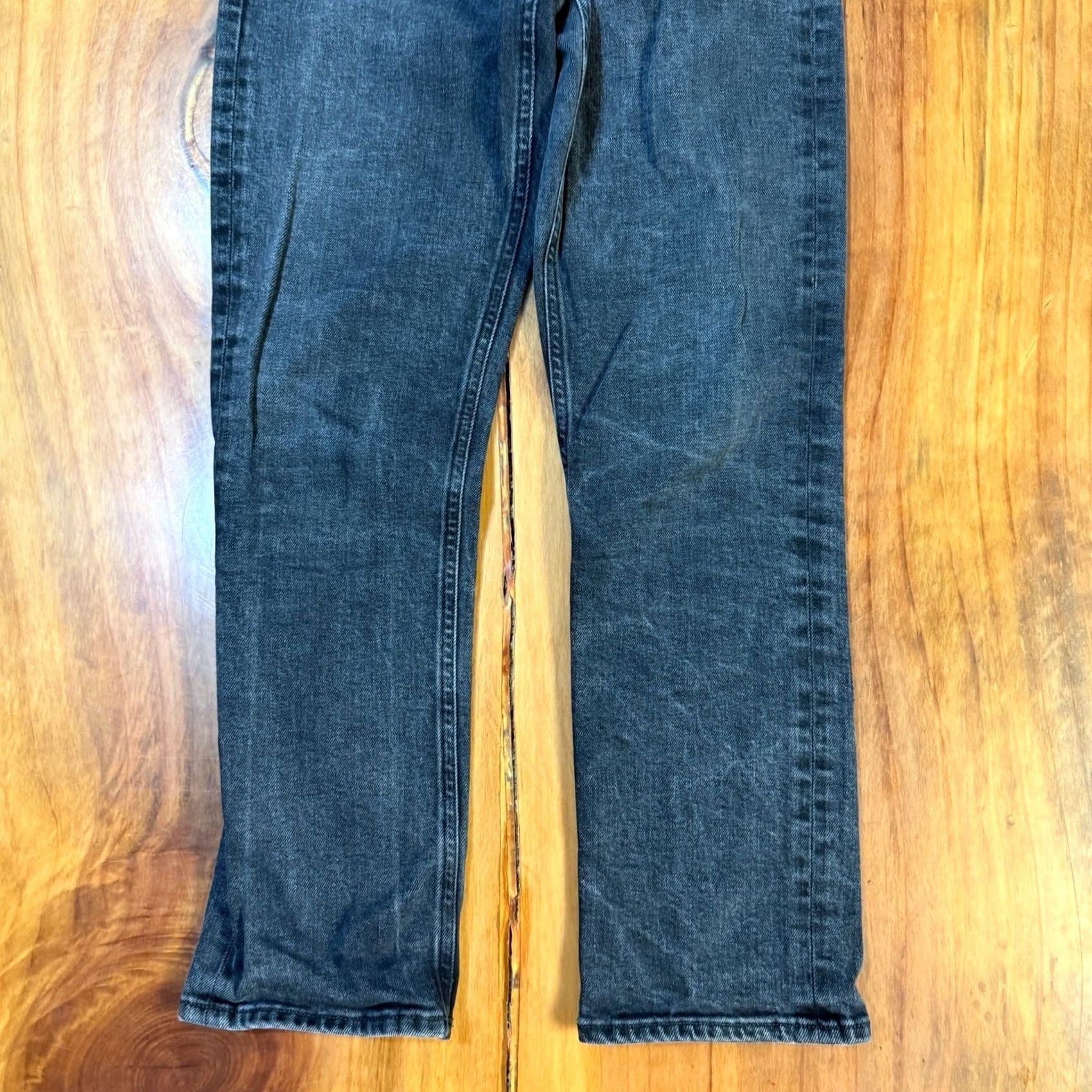 Agolde AGOLDE Jeans Riley 26 High Rise Straight Raw hem Denim Button Fly Black 90s Womens Jeans Size 26" / US 2 / IT 38 - 2 Thumbnail