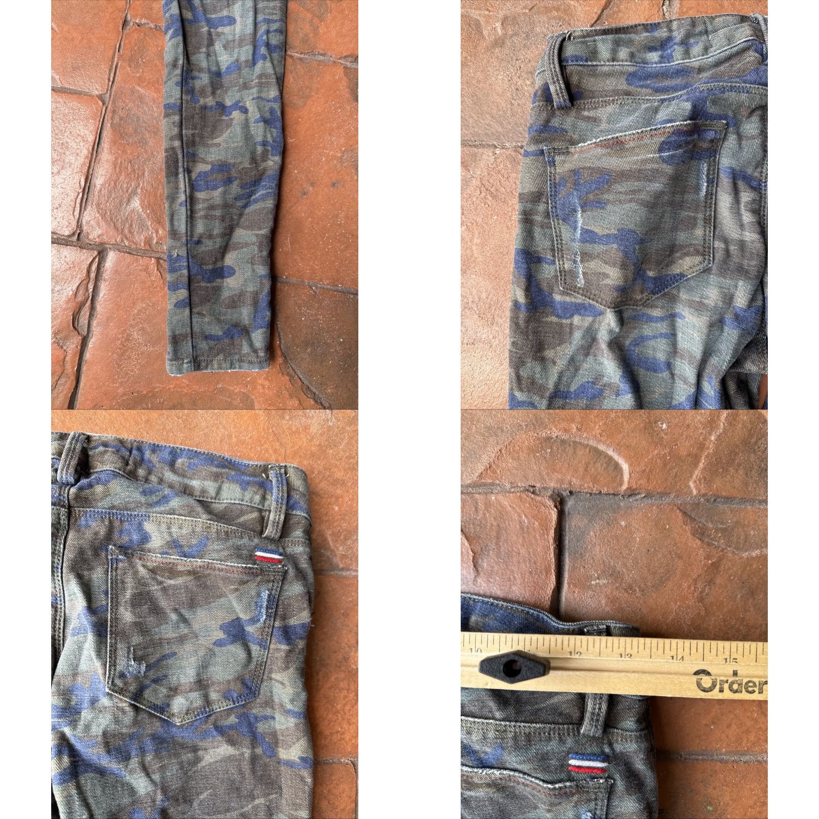 Vintage Etienne Marcel Camo Skinny Jeans Women's 24x27.5 Ankle Zipper Denim Slim 24 Camo Size 42" / US 20 - 8 Thumbnail