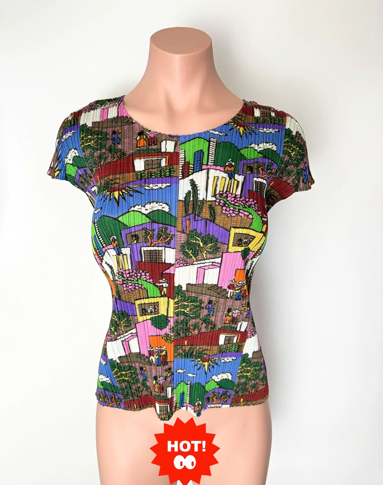 Pleats Please Issey Miyake Issey Miyake Colorful Printed T-Shirt Size L / US 10 / IT 46 - 1 Thumbnail