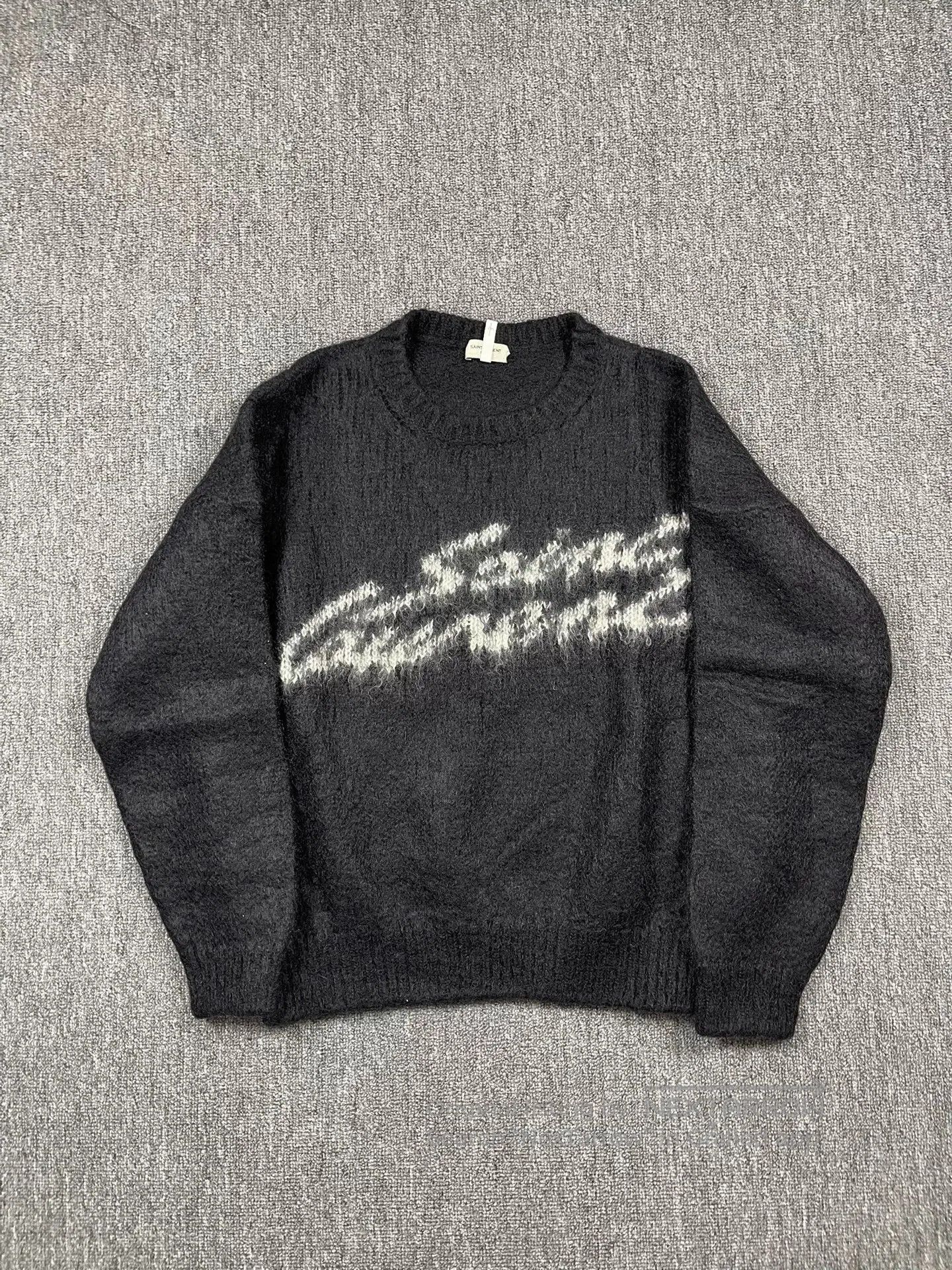 Saint Laurent Paris Saint Laurent FW22 Letter Jacquard Crewneck Sweater. Size US XL / EU 56 / 4 - 1 Thumbnail