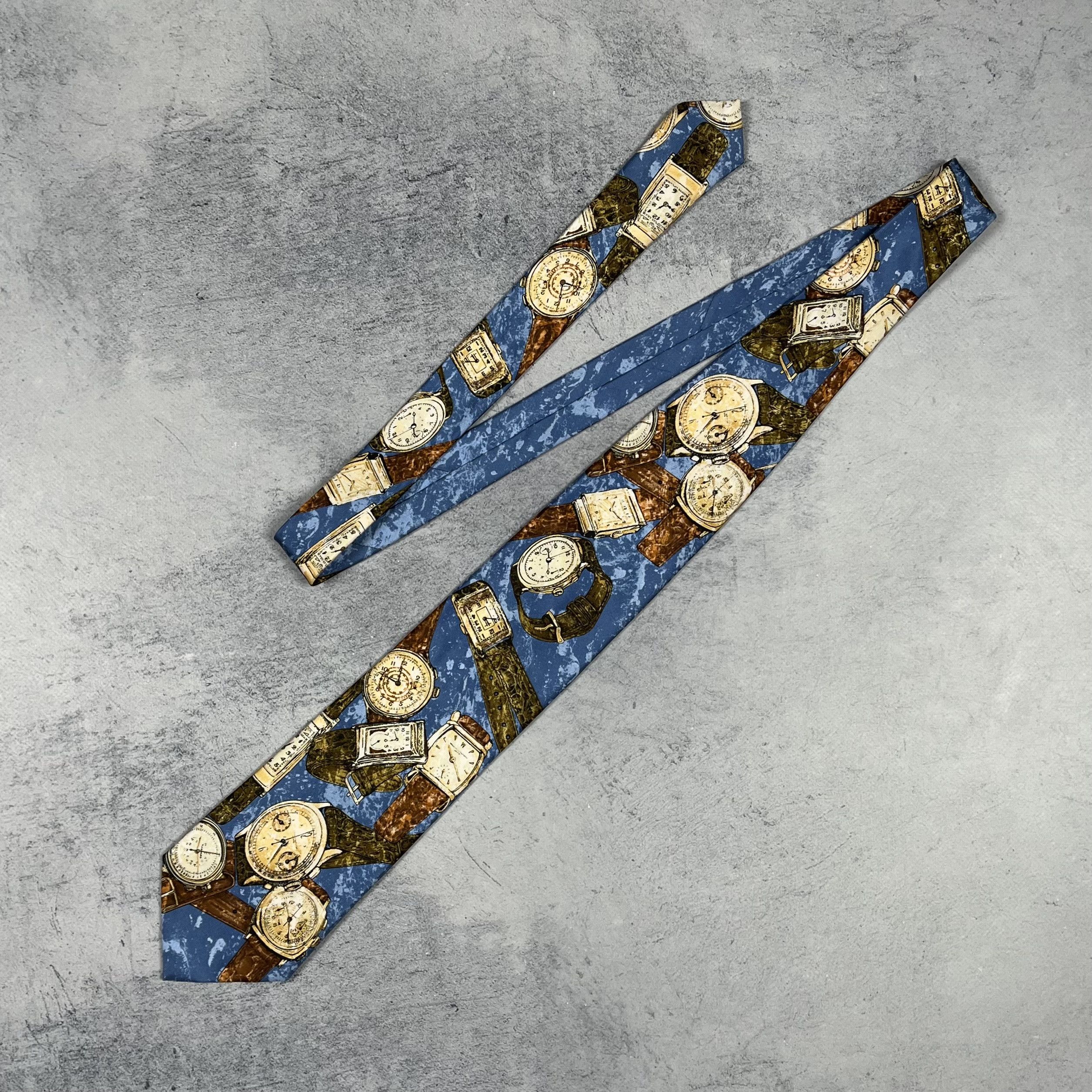 Hugo Boss Vintage Hugo Boss Watch Print Silk Tie 90’s Size ONE SIZE - 1 Thumbnail
