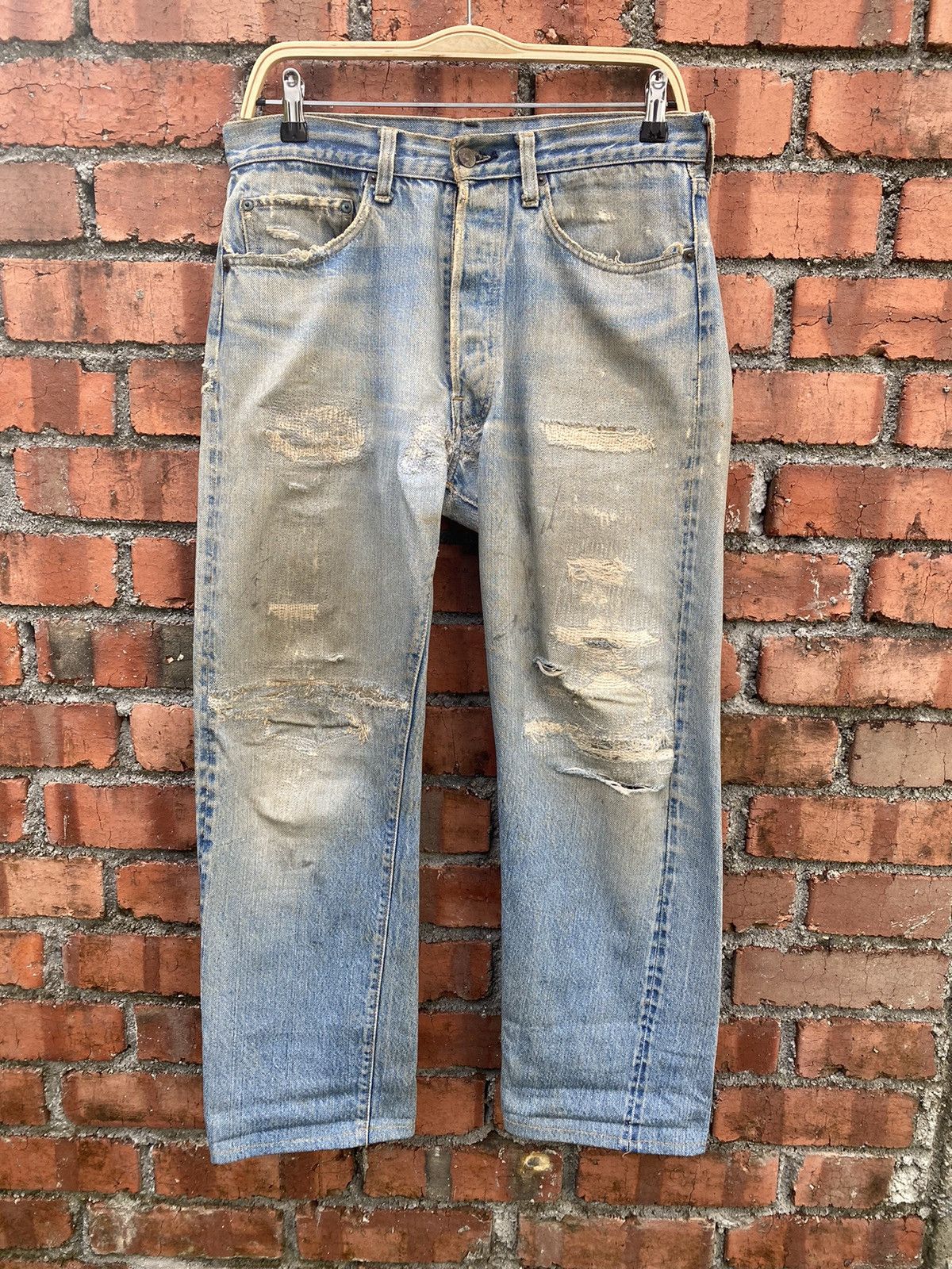 Levi's Vintage Clothing × Vintage W32x28.5 vintage levi's redline 80s distressed condition Size US 32 / EU 48 - 1 Thumbnail