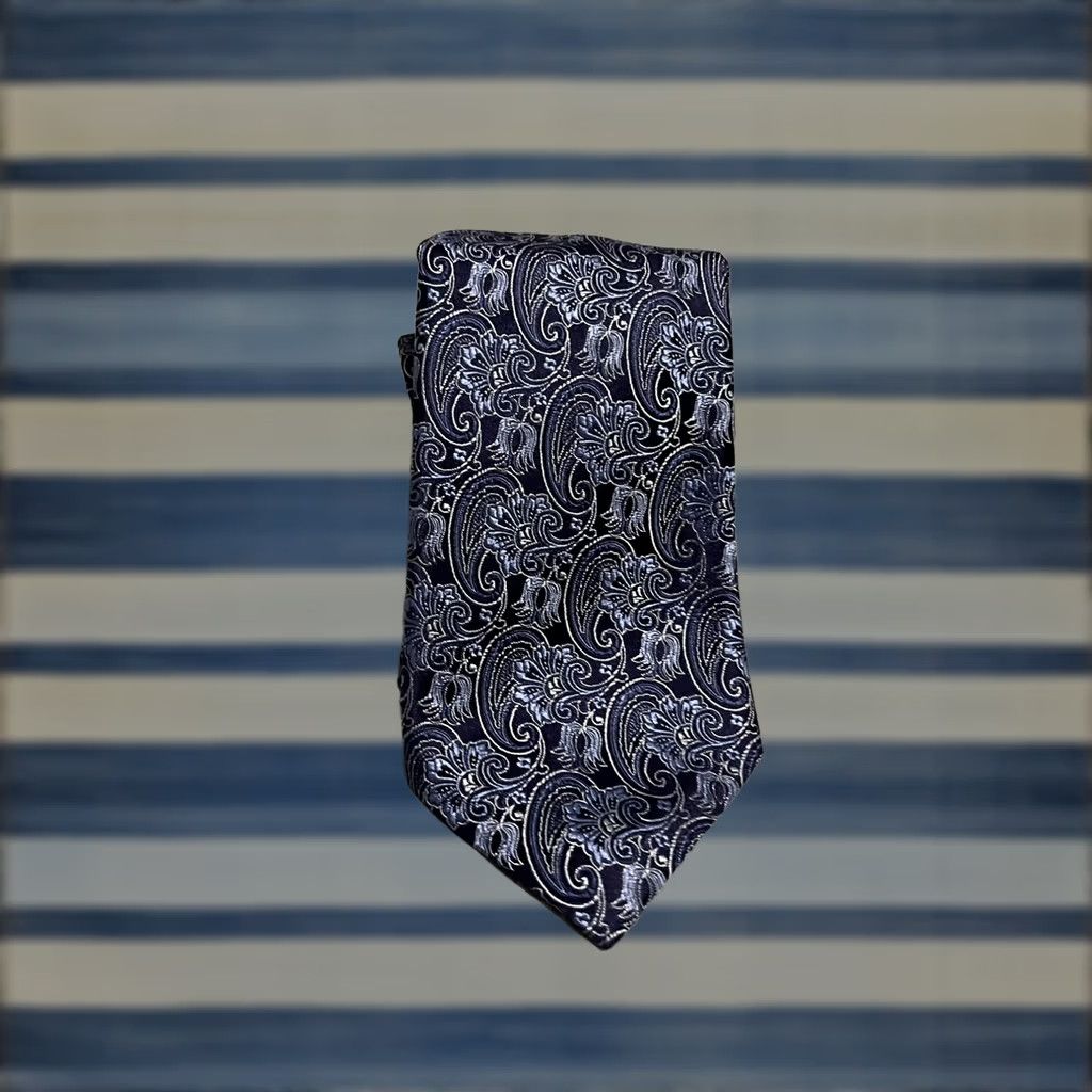 Canali Canali Tie Blue Silk Paisley Long 62" Menmen? Size ONE SIZE - 1 Thumbnail