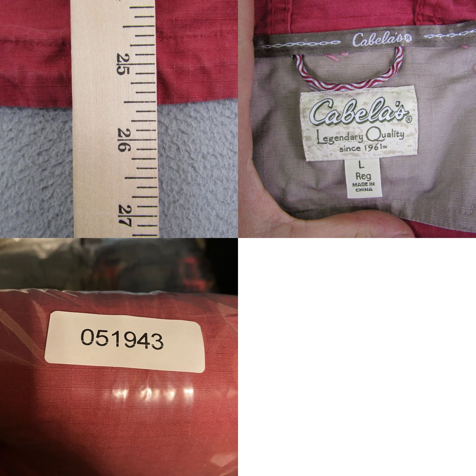 Vintage Cabela's Jacket Men's Large Hooded Full Zip Canvas Workwear Outdoors Coat Red Size L / US 10 / IT 46 - 8 Thumbnail
