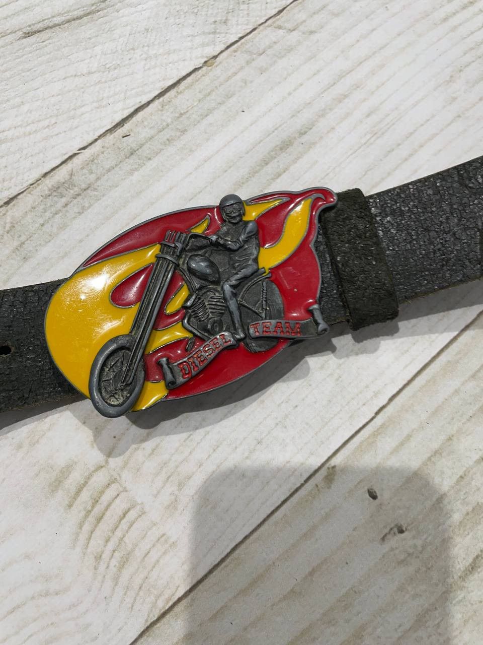 Diesel Vintage Diesel Team Biker Fire Harley Choppers Leather Belt Size ONE SIZE - 3 Thumbnail