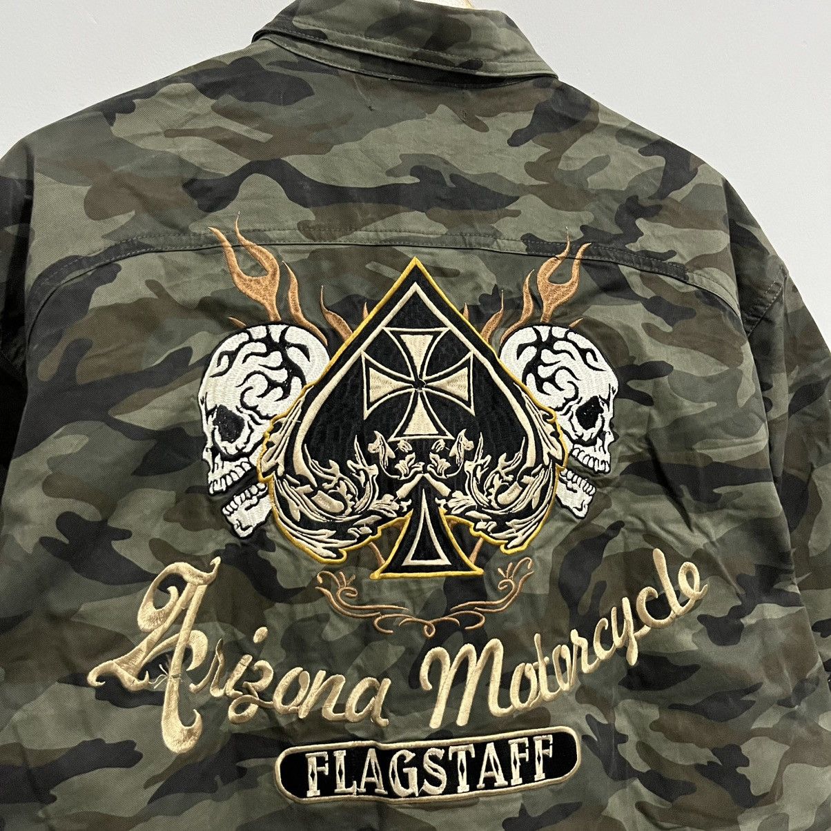 Japanese Brand Flagstaff Arizona Motorcycle Camo Shirt - JUN25 Size US XXL / EU 58 / 5 - 4 Thumbnail
