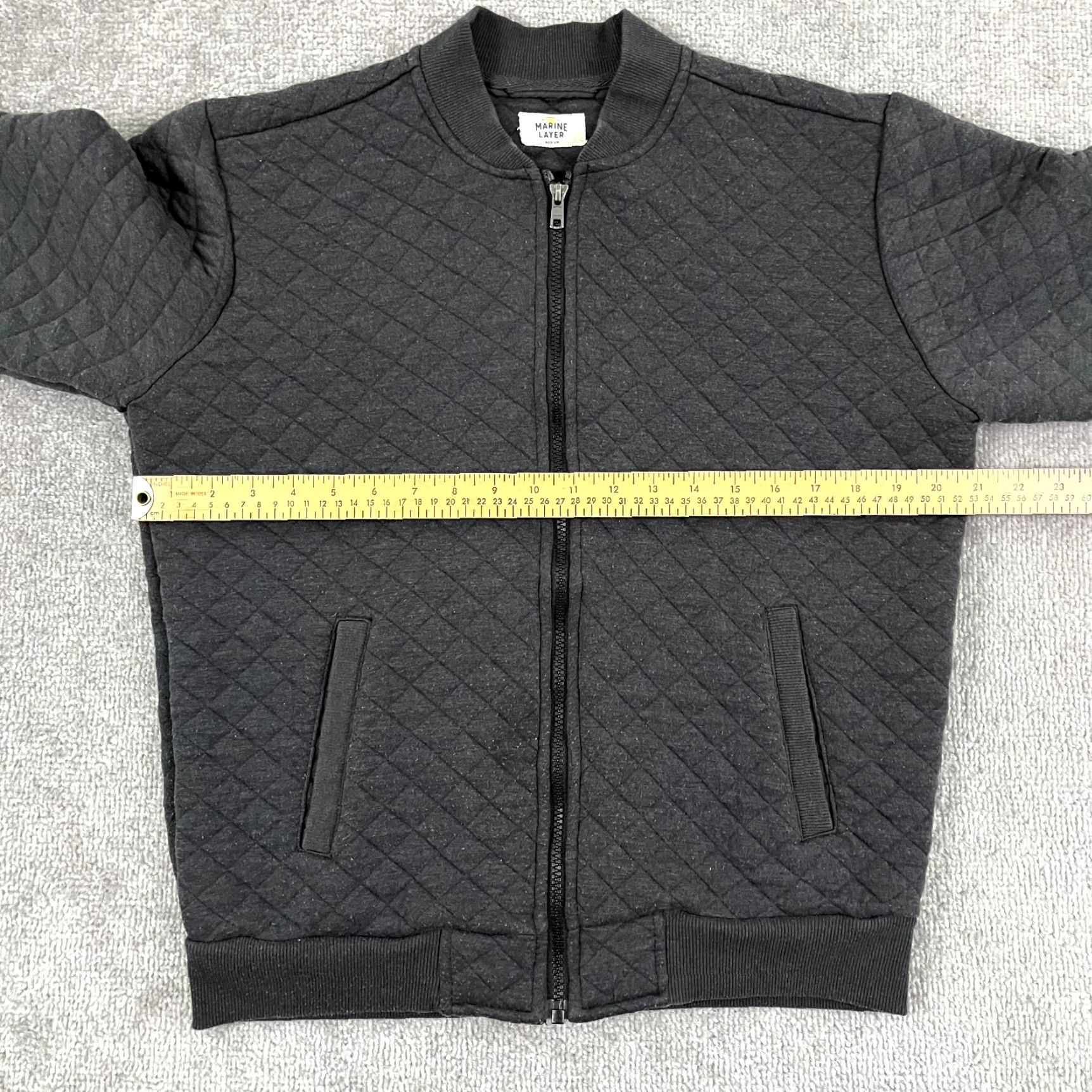 Marine Layer MARINE LAYER Jacket Mens Medium Gray Quilted Bomber Full Zip Outdoor Preppy Size US M / EU 48-50 / 2 - 4 Thumbnail