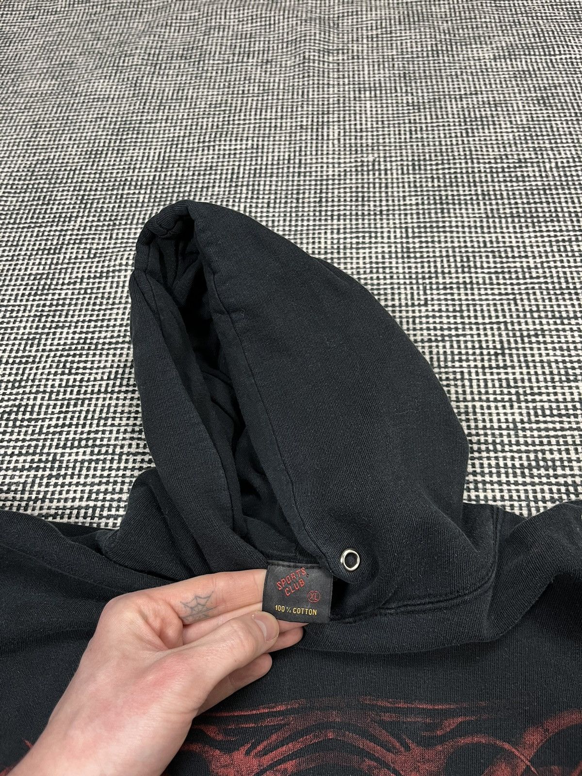 Vintage 90s opium baggy hoodie reaper skulls tribal fader black Size US XL / EU 56 / 4 - 4 Thumbnail