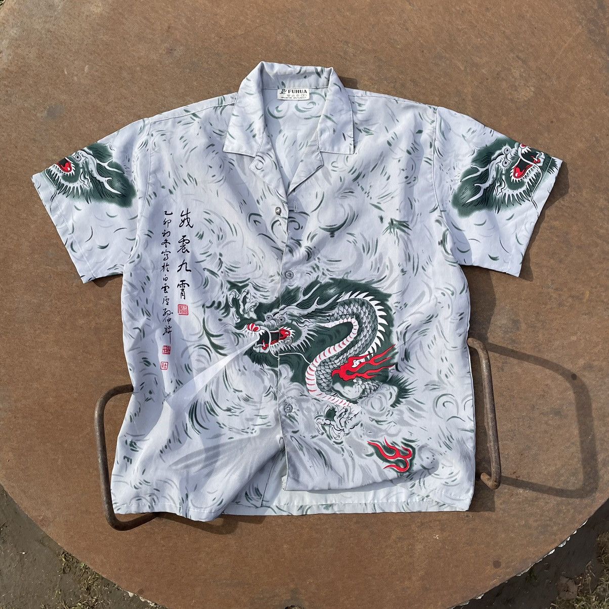 Japanese Brand × Vintage Vintage Shirts Dragon Green Size S Streetwear 90s Y2K Size US S / EU 44-46 / 1 - 3 Thumbnail