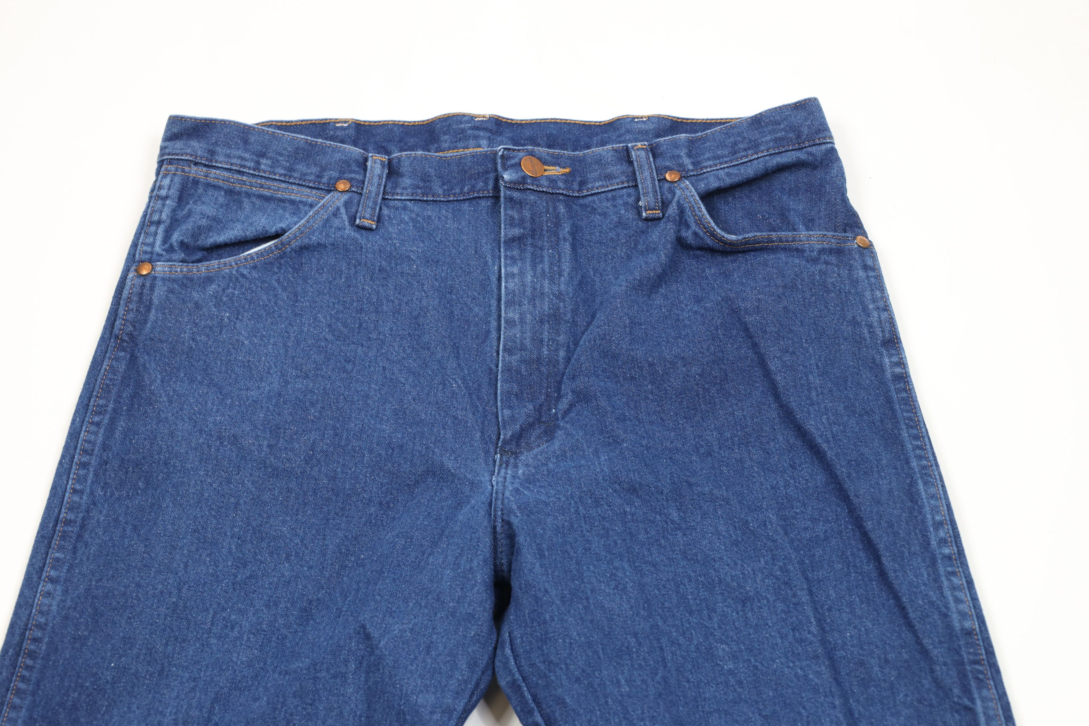 Vintage × Wrangler Vintage 90s Wrangler Western Straight Leg Denim Jeans Blue Size US 35 - 2 Thumbnail
