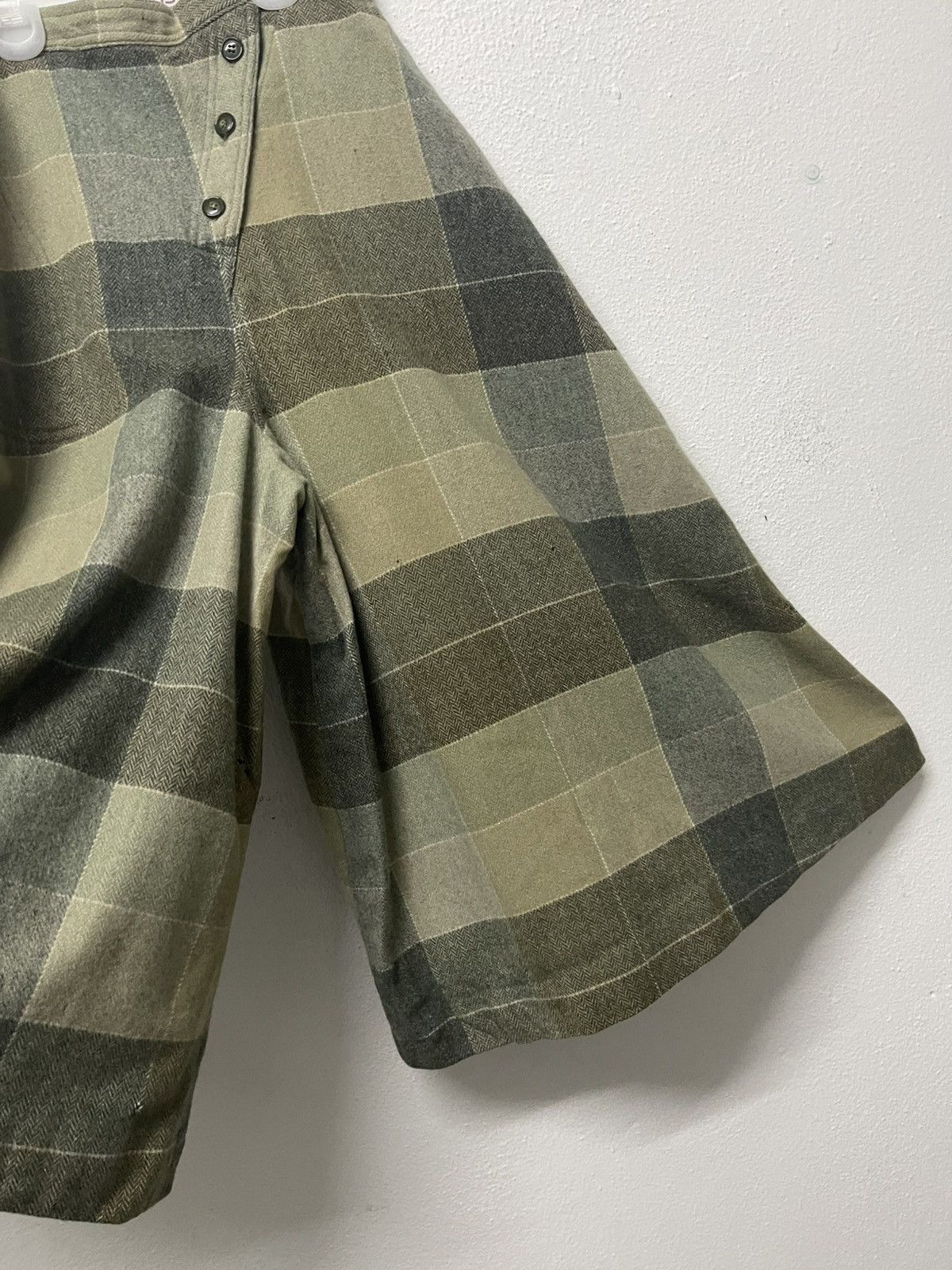 Comme des Garcons 80s COMME DES GARCONS TARTAN CHECKED OPEN LEG WOOL PANT Size 22" - 5 Thumbnail
