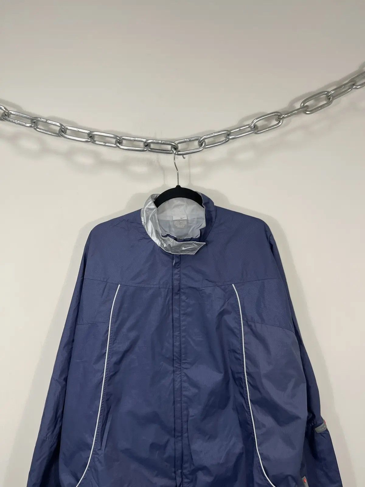 Nike × Vintage Vintage Nike Y2K Reflective Swoosh Hype Zip Nylon Jacket Size US XL / EU 56 / 4 - 2 Thumbnail