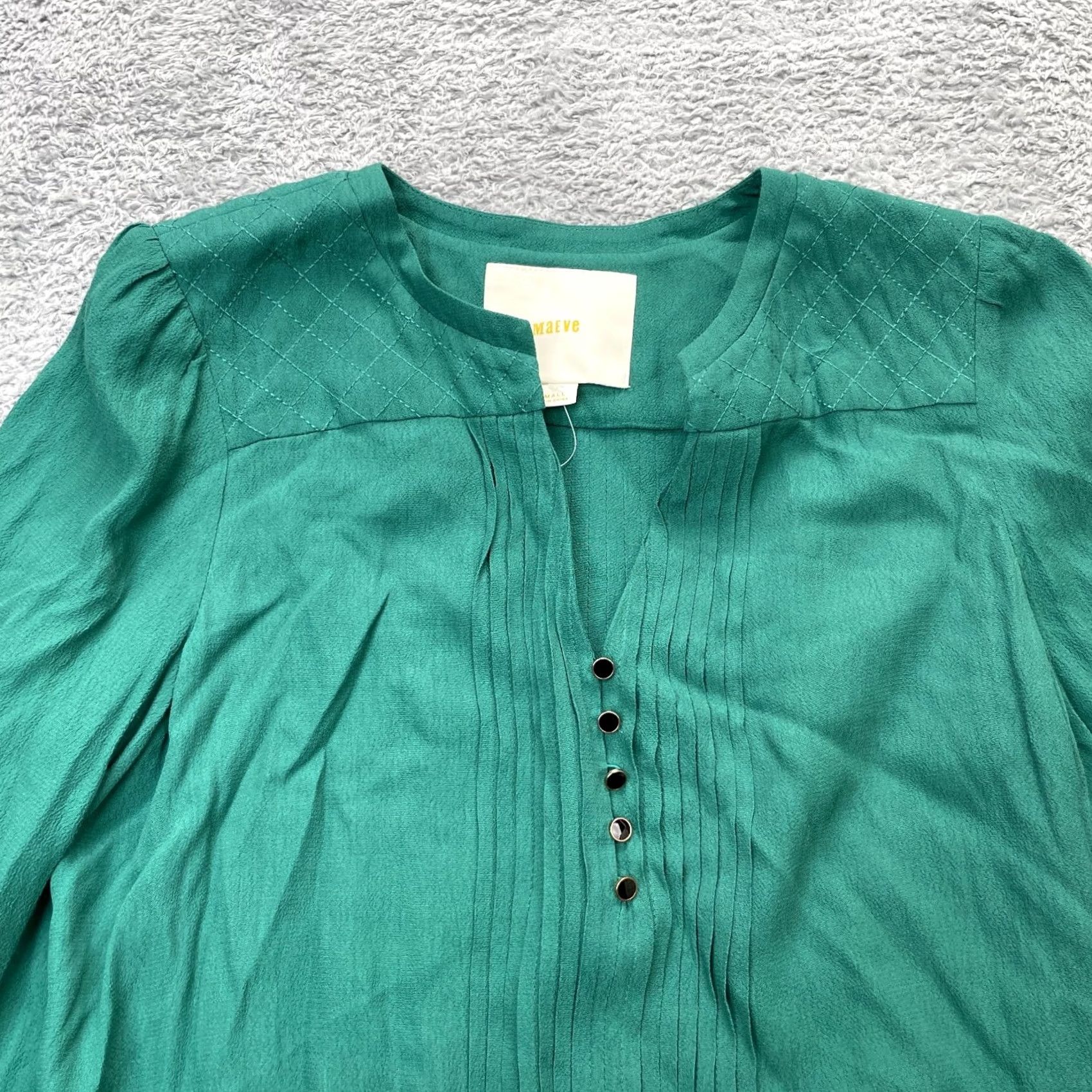 Anthropologie VINTAGE? Maeve Dress Womens Extra Small Green Drop Waist Pleated V Neck Anthropologie Dress Size XS / US 0-2 / IT 36-38 - 5 Thumbnail