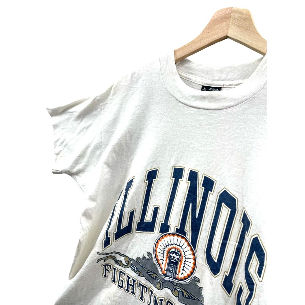 Fruit Of The Loom × Vintage 1990's Illinois University Fighting Illini T-Shirt Size US L / EU 52-54 / 3 - 5 Thumbnail