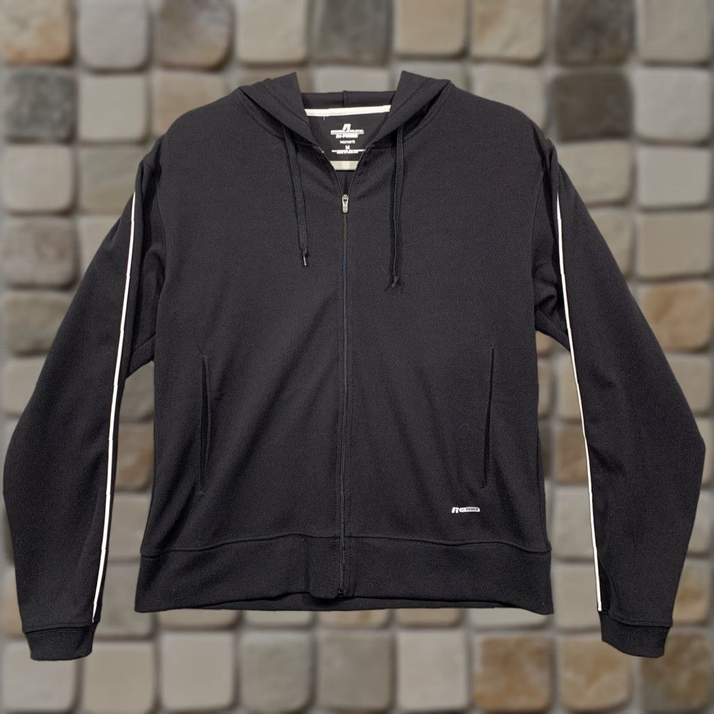 Russell Athletic Russell Athletic Womens Hooded Track Jacket Size M Full Zip Black Dri-Power Size M / US 6-8 / IT 42-44 - 1 Thumbnail