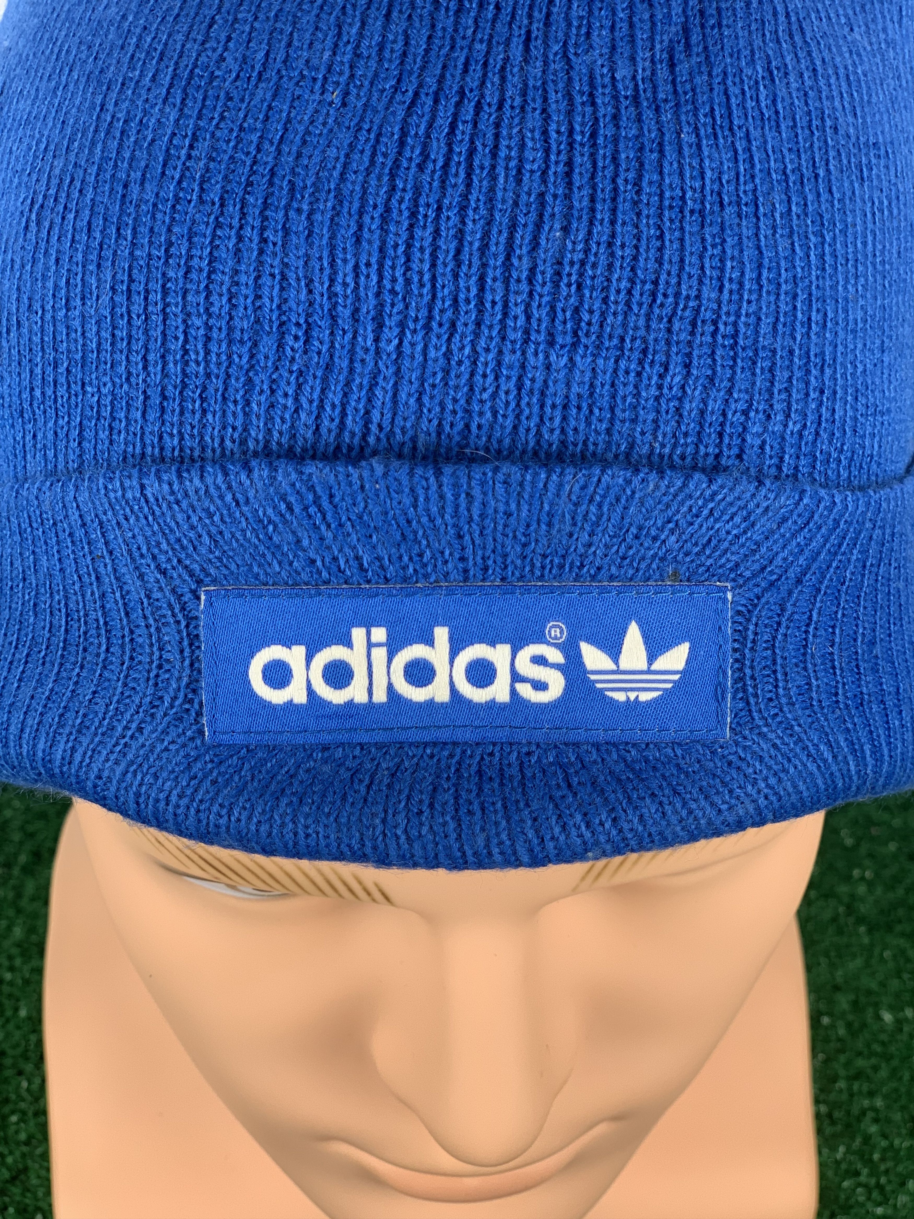 Adidas Vintage Adidas Trefoil Beanie Blue BA0007 Size ONE SIZE - 4 Thumbnail