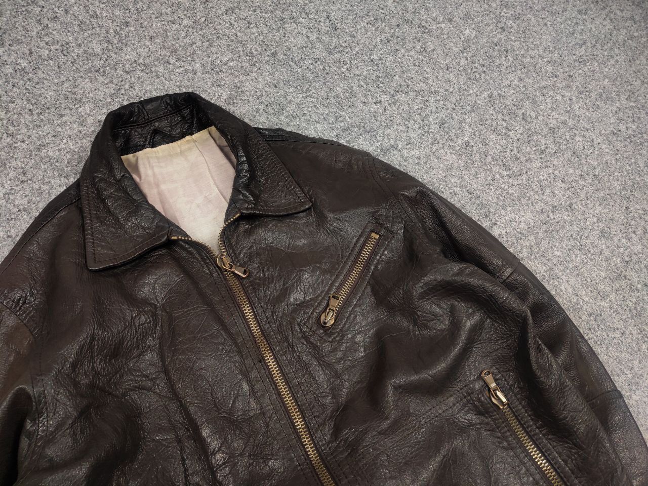 Brian Dales Brian Dales Dark Brown leather Zip Pocket Vintage Jacket Size US M / EU 48-50 / 2 - 4 Thumbnail