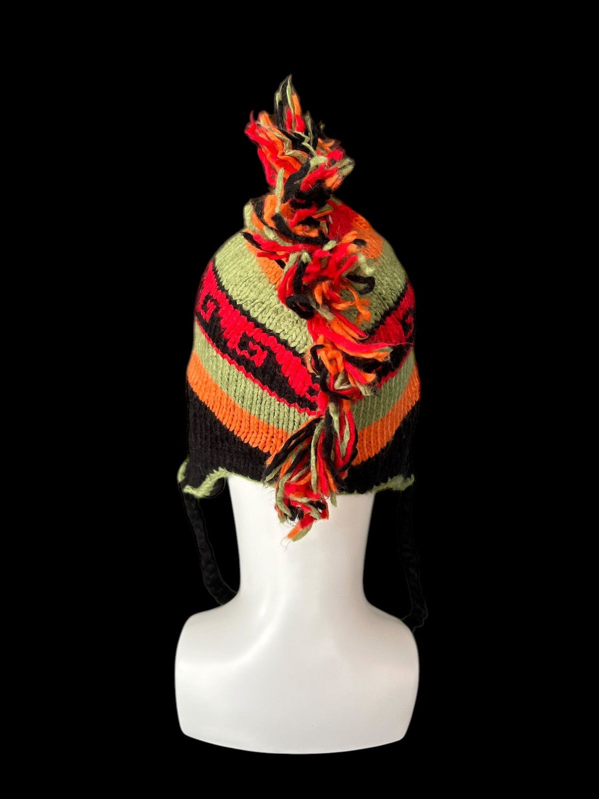 Japanese Brand Mohawk Very Rare Crochet Knitted Handmade Beanie Hats ☠️☠️ Size ONE SIZE - 4 Thumbnail