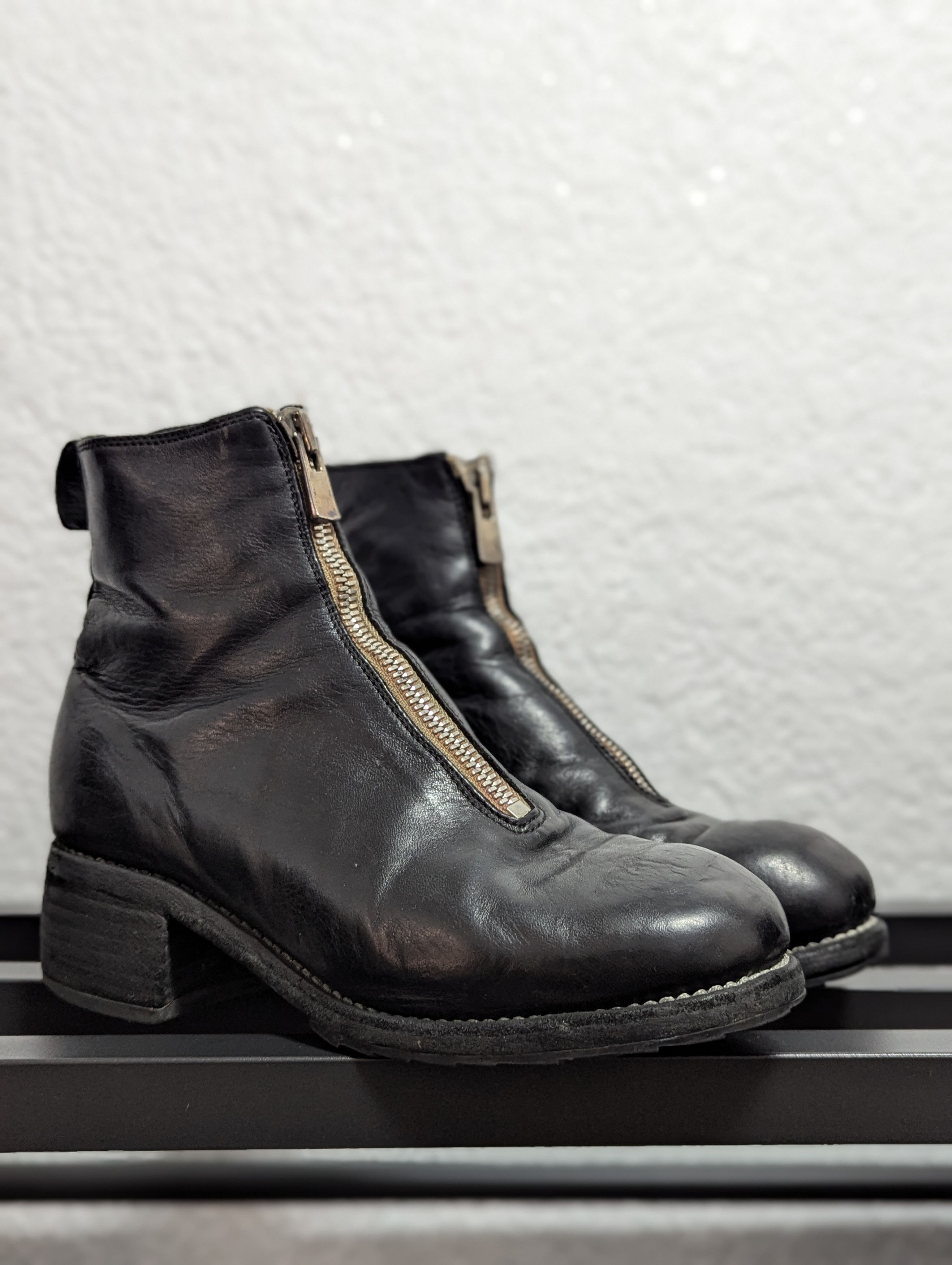 GUIDI 9088 ブラック短靴 Guidi Black 9088 Boots Guidi