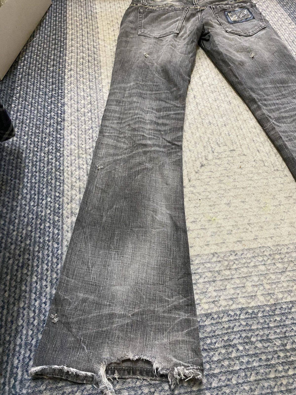 Japanese Brand × Seditionaries The Murder License Flared Studded Distressed Jeans Size 29" - 5 Thumbnail