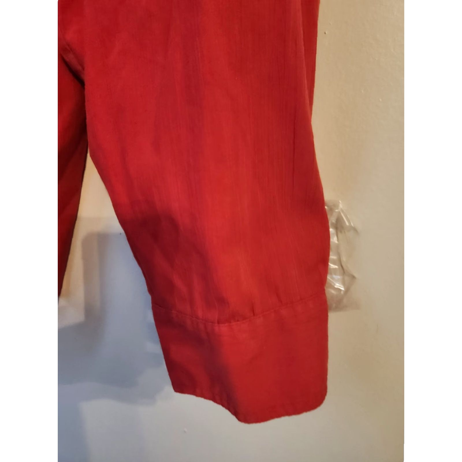 Vintage Liz & Me Red Long Sleeve Collared Button-Up Top Shirt 4X Plus Size Women Cotton Polyester Pockets Easy Care 30 32 Size XXL / US 16-18 / IT 52-54 - 5 Thumbnail