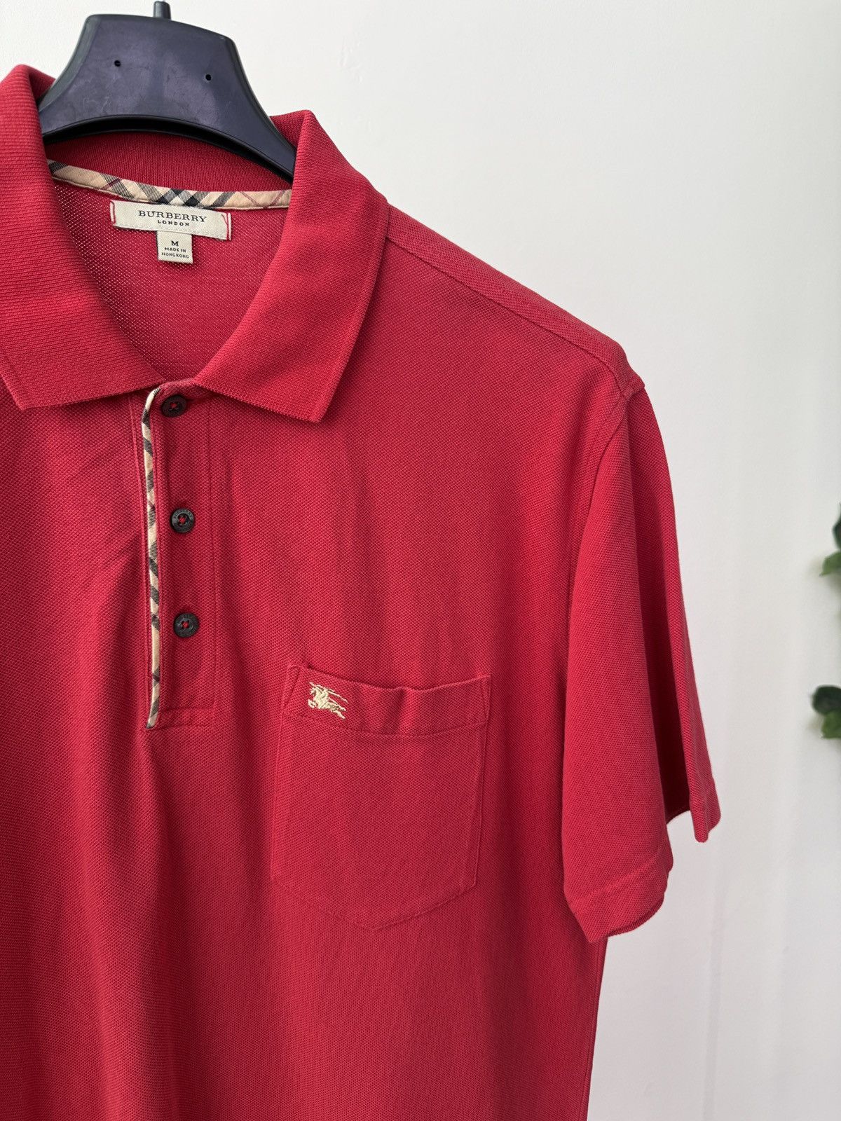 Burberry Vintage Burberry London Mens Red Polo Shirt Short Sleeve Size US M / EU 48-50 / 2 - 4 Thumbnail