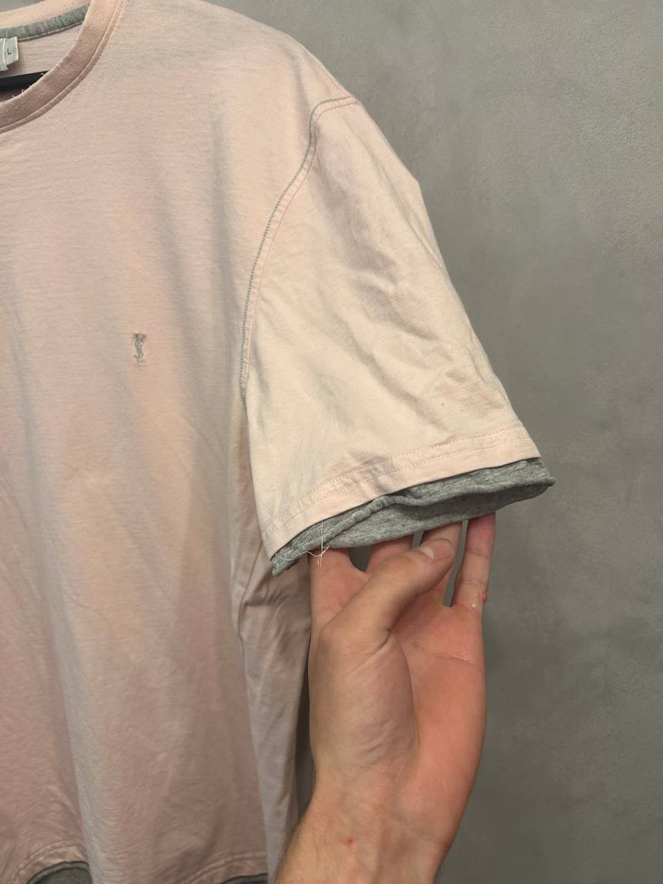 Vintage Yves Saint Laurent Pale Pink Tee Minimal Logo Rare Vintage Size M / US 6-8 / IT 42-44 - 4 Thumbnail