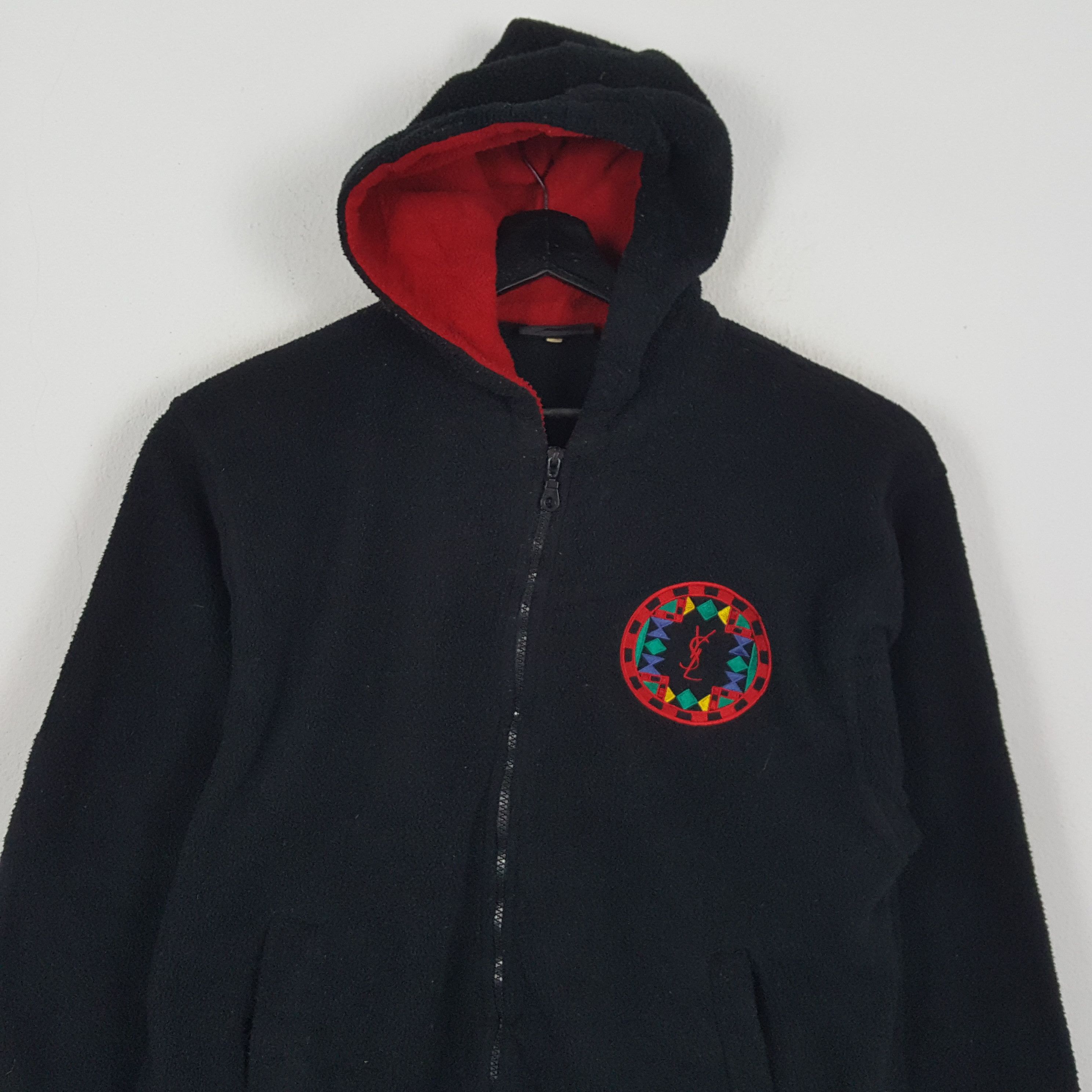 Vintage YVES SAINT LAURENT Logo Spellout Design Zipper Hoodies Size US M / EU 48-50 / 2 - 2 Thumbnail