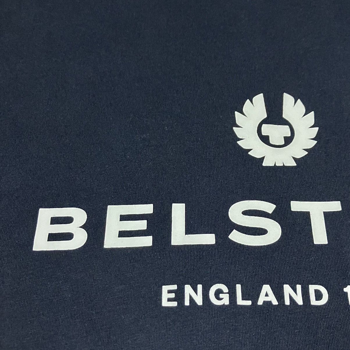 Belstaff BELSTAFF 1924 Chest Logo Print Navy Cotton Slim Fit T-shirt Size US M / EU 48-50 / 2 - 3 Thumbnail