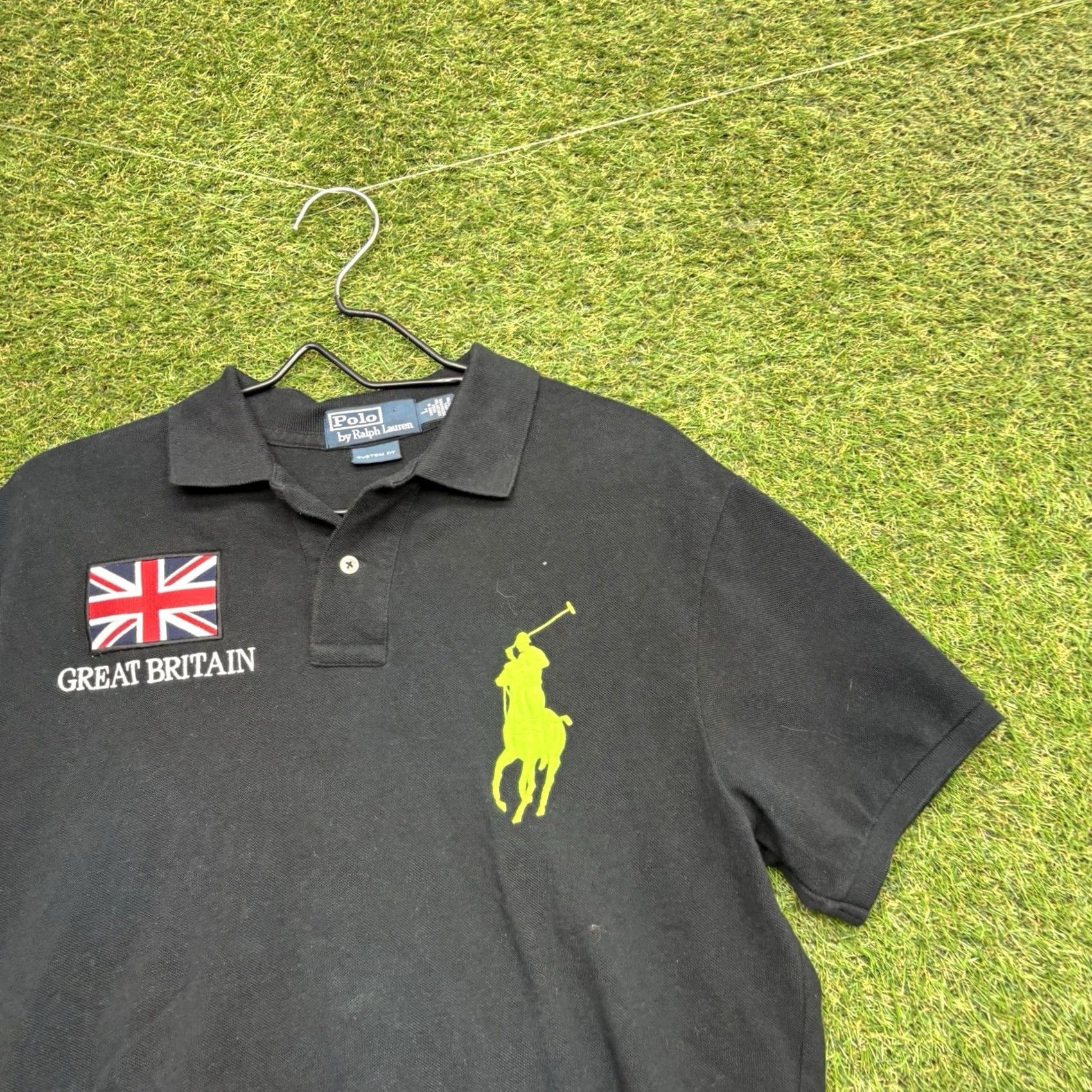 Polo Ralph Lauren Polo Ralph Lauren Big Pony Polo Shirt Mens Large Black Knit 100% Cotton Logo Polo Ralph Lauren Shirt Mens L Black Vintage Y2K UK Size US L / EU 52-54 / 3 - 3 Thumbnail